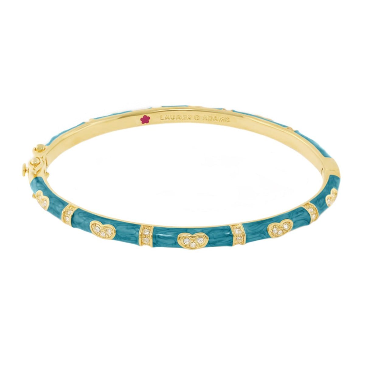 Pave Love Stackable Bangle — Single Heart Station