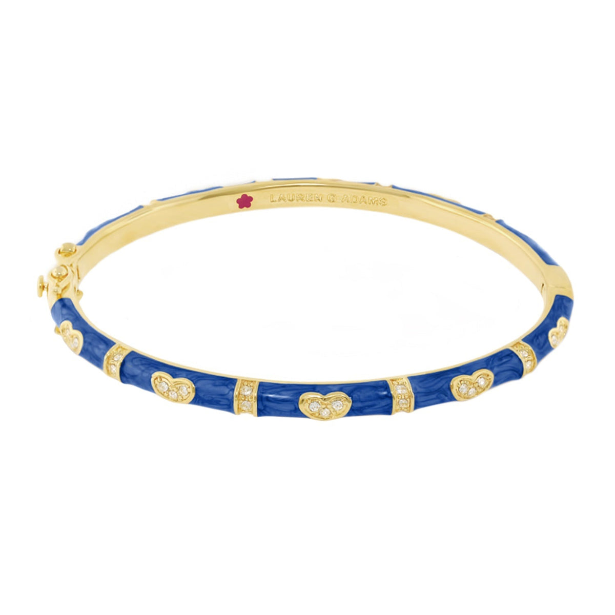 Pave Love Stackable Bangle — Single Heart Station