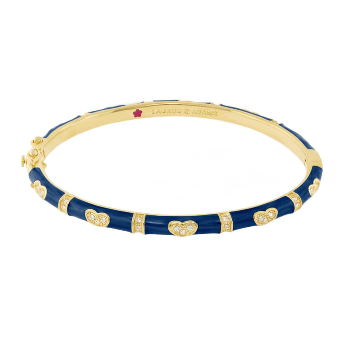 Pave Love Stackable Bangle — Single Heart Station
