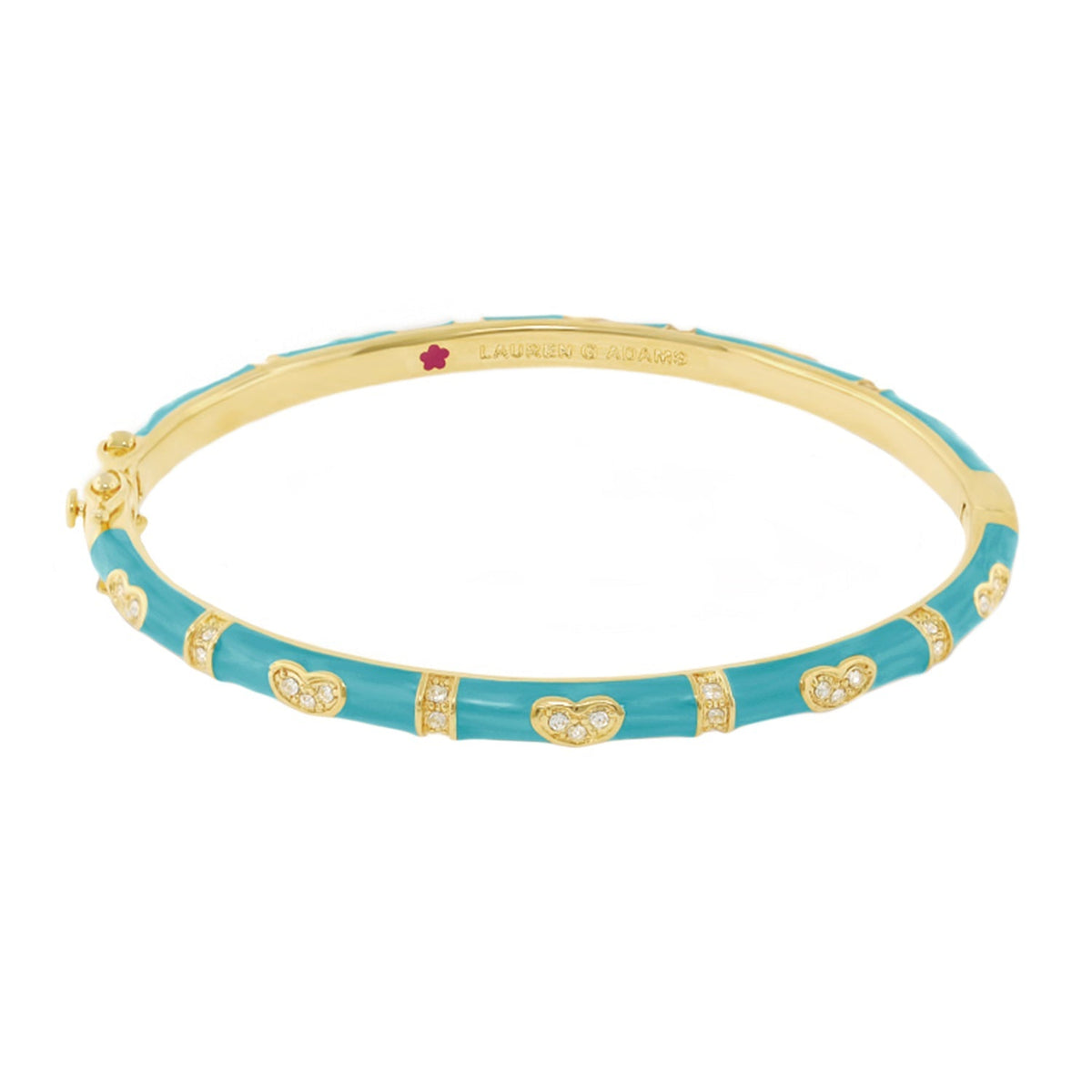 Pave Love Stackable Bangle — Single Heart Station