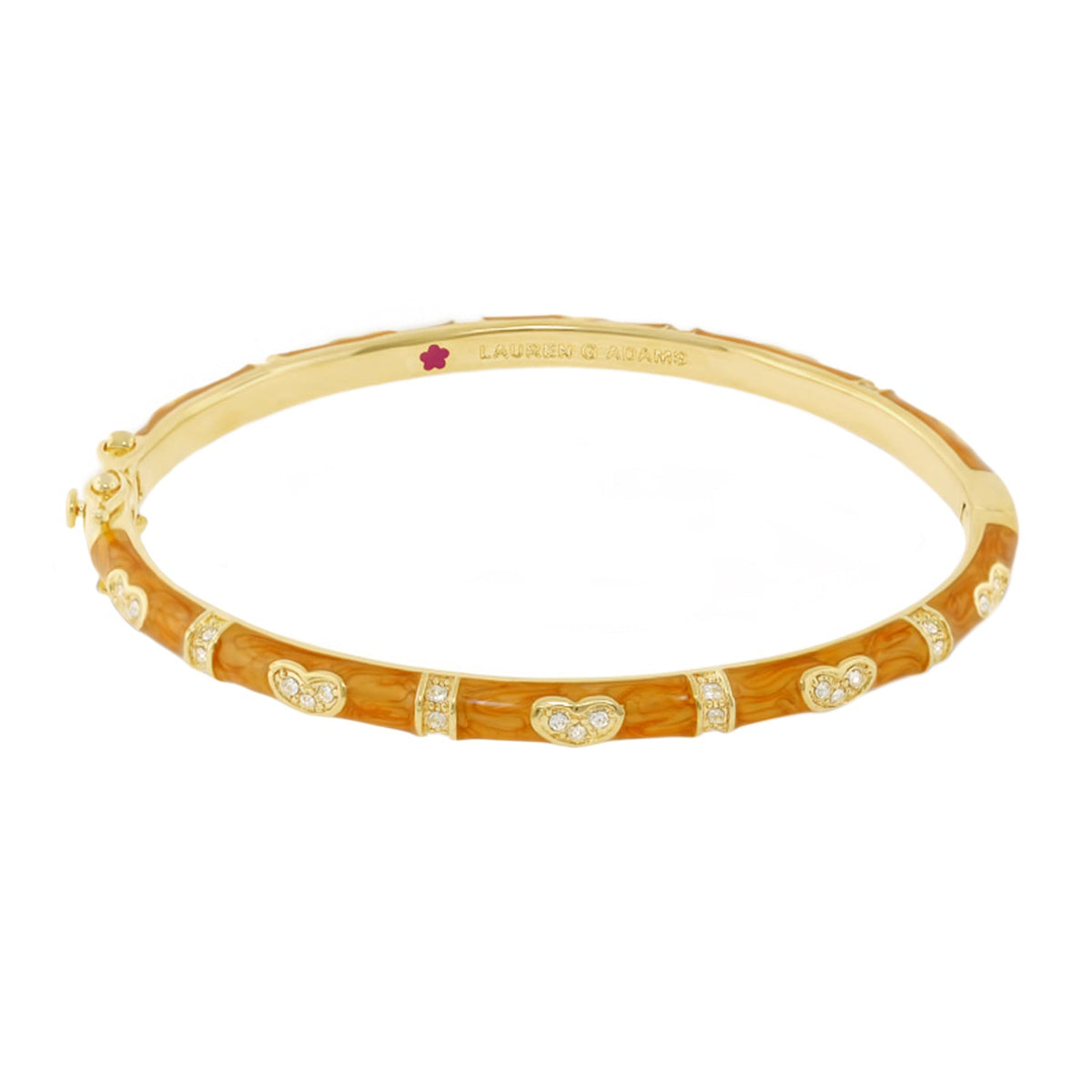 Pave Love Stackable Bangle — Single Heart Station