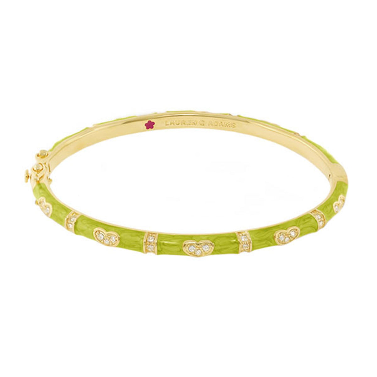 Pave Love Stackable Bangle — Single Heart Station