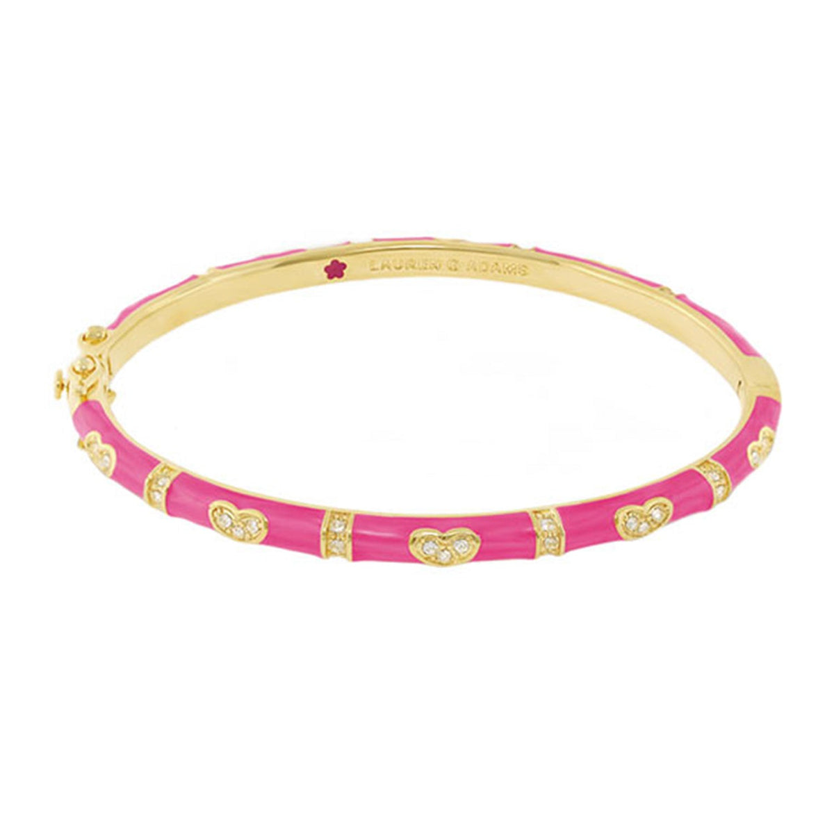 Pave Love Stackable Bangle — Single Heart Station