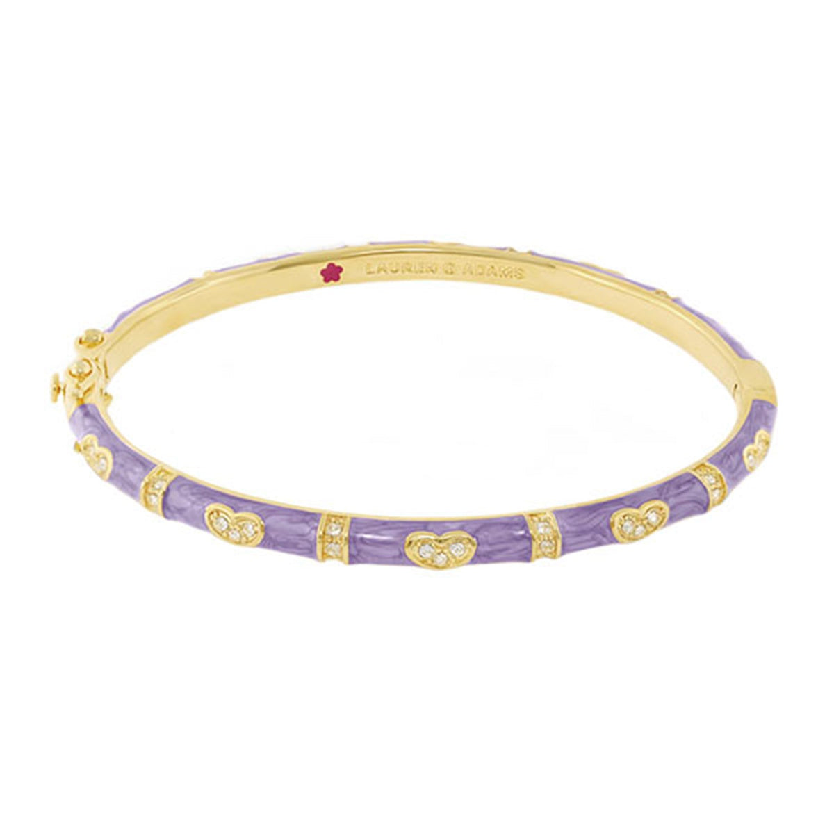 Pave Love Stackable Bangle — Single Heart Station