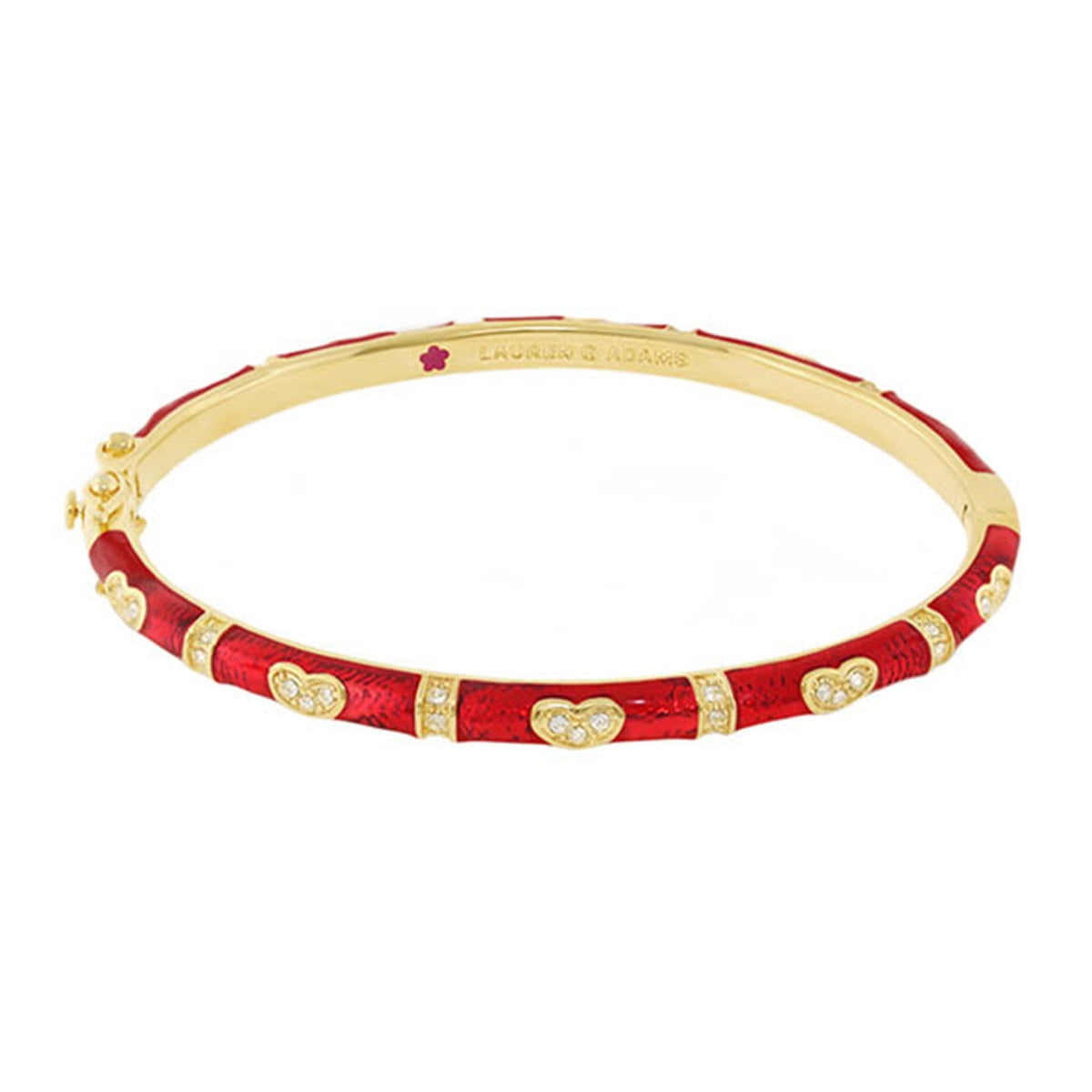 Pave Love Stackable Bangle — Single Heart Station