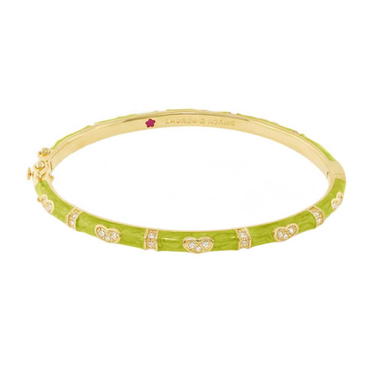 Pave Love Stackable Bangle — Single Heart Station