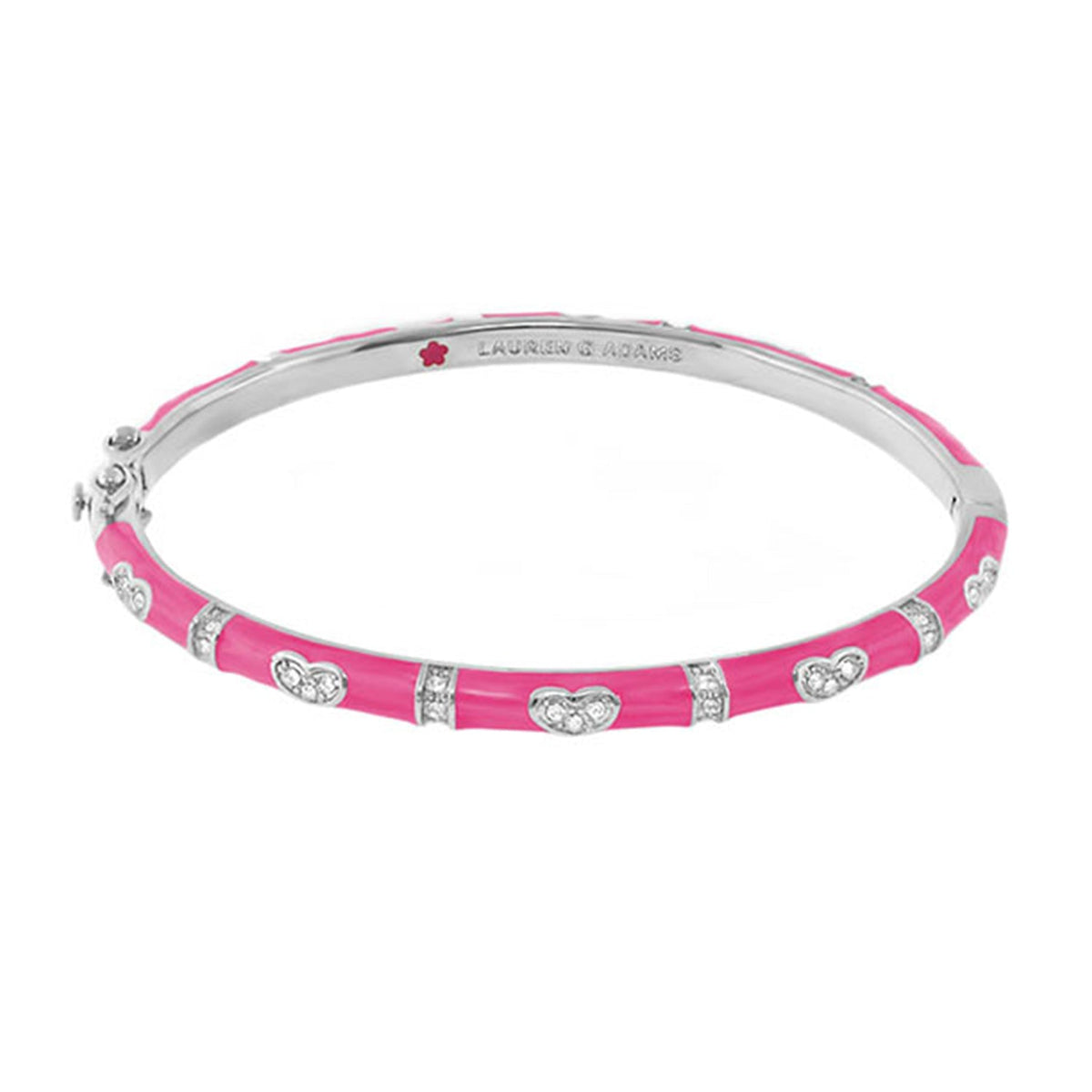 Pave Love Stackable Bangle — Single Heart Station
