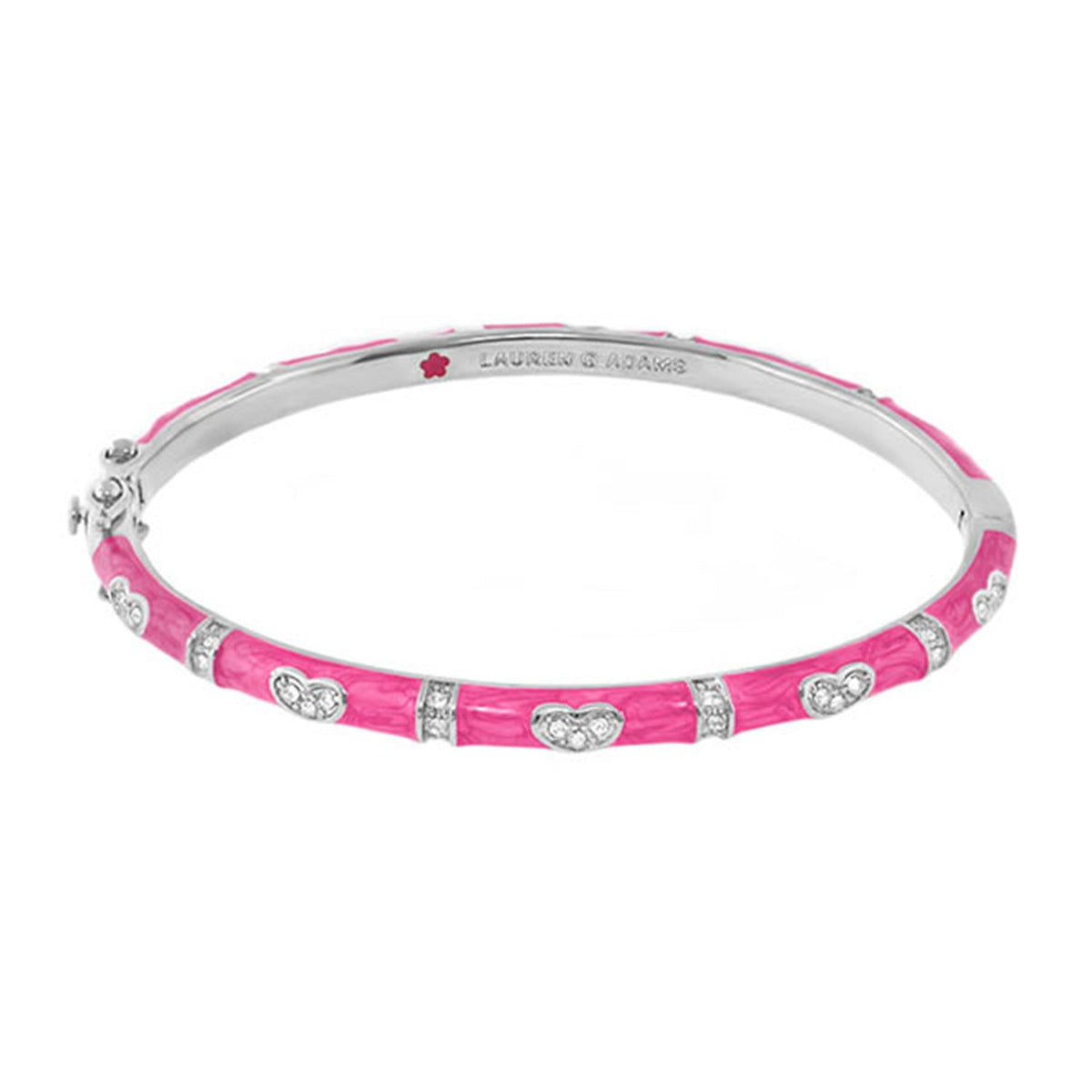 Pave Love Stackable Bangle — Single Heart Station