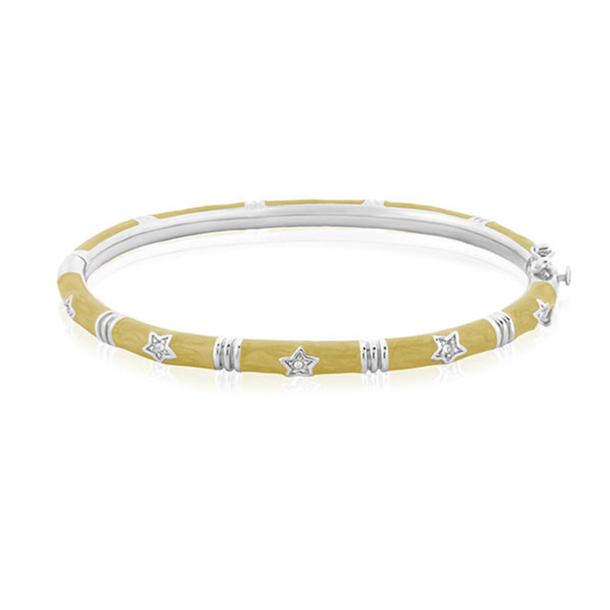 Pave Love Stackable Bangle — Single Heart Station