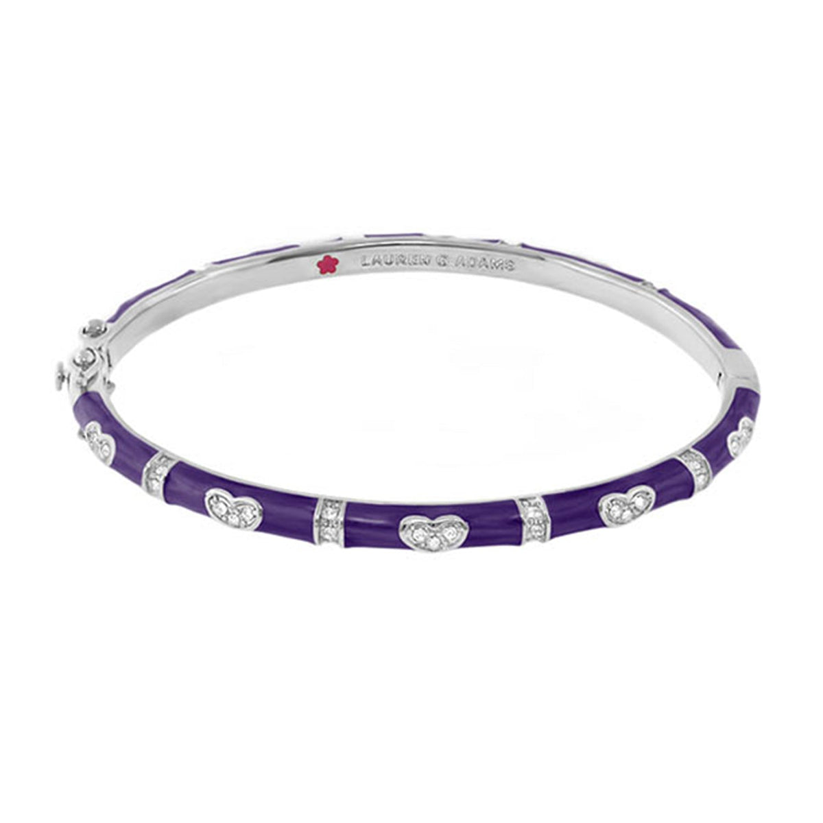 Pave Love Stackable Bangle — Single Heart Station