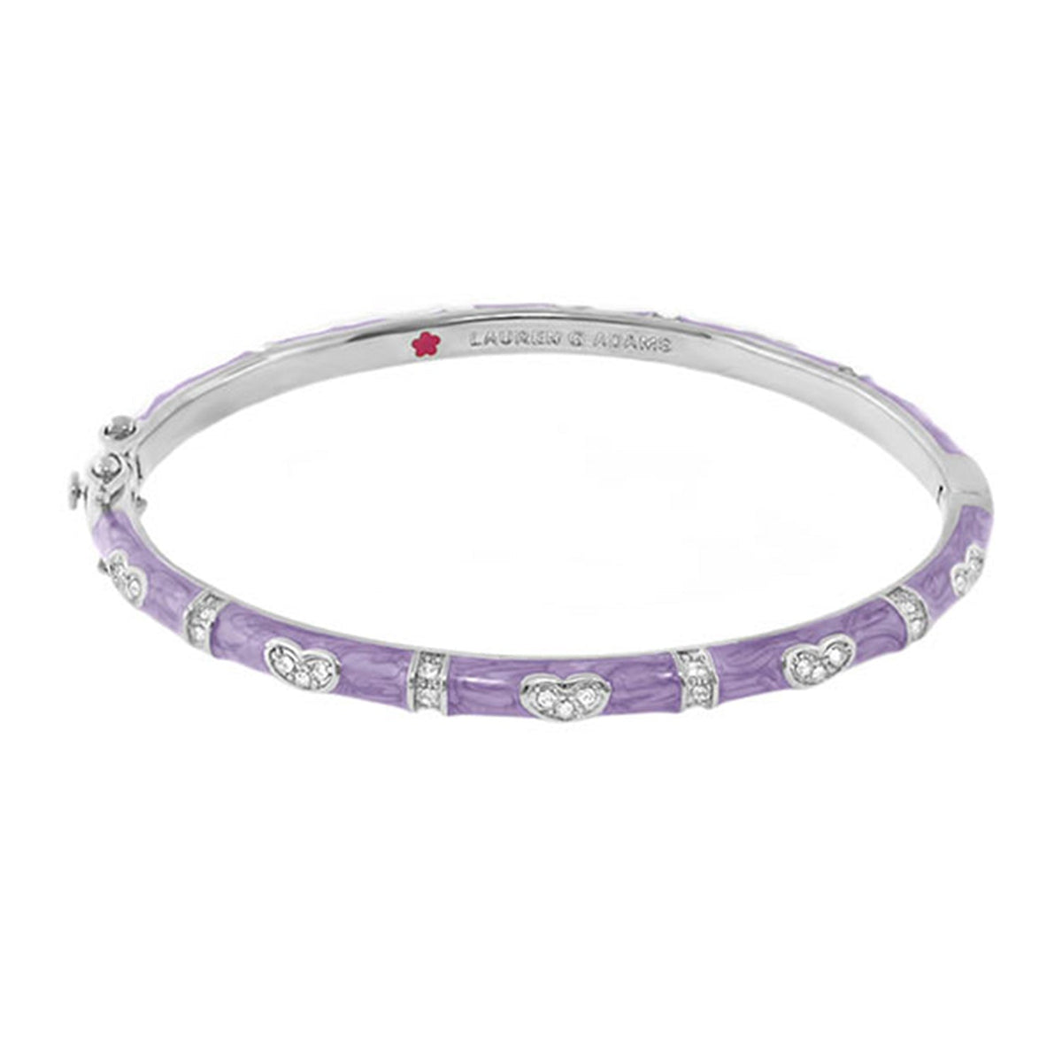 Pave Love Stackable Bangle — Single Heart Station