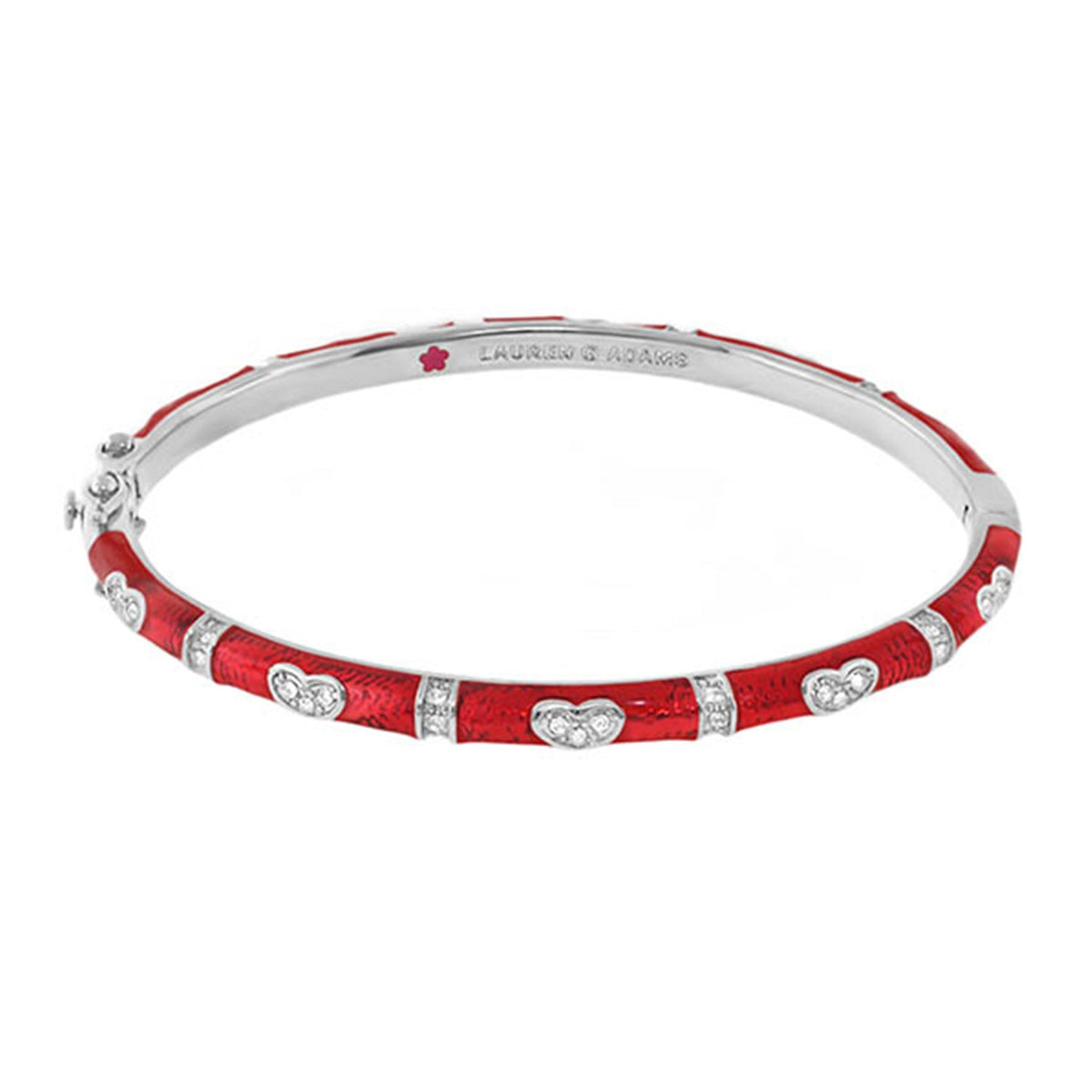 Pave Love Stackable Bangle — Single Heart Station