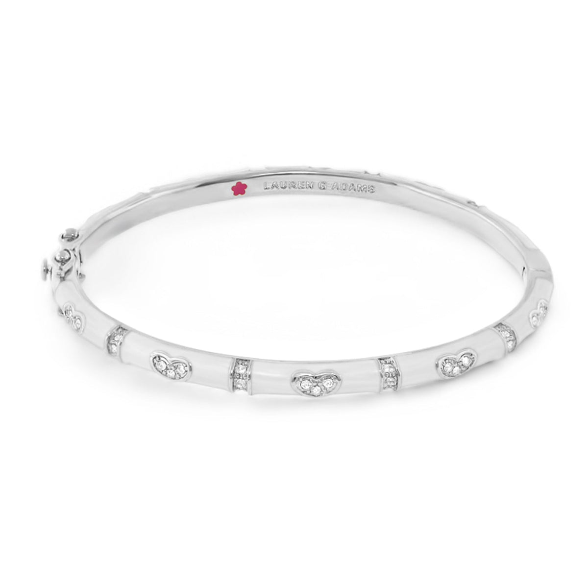 Pave Love Stackable Bangle — Single Heart Station