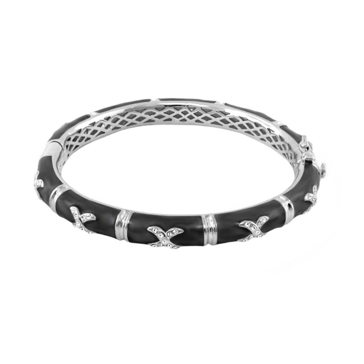 Elegant Hugs Bangle — Wide Pavé X