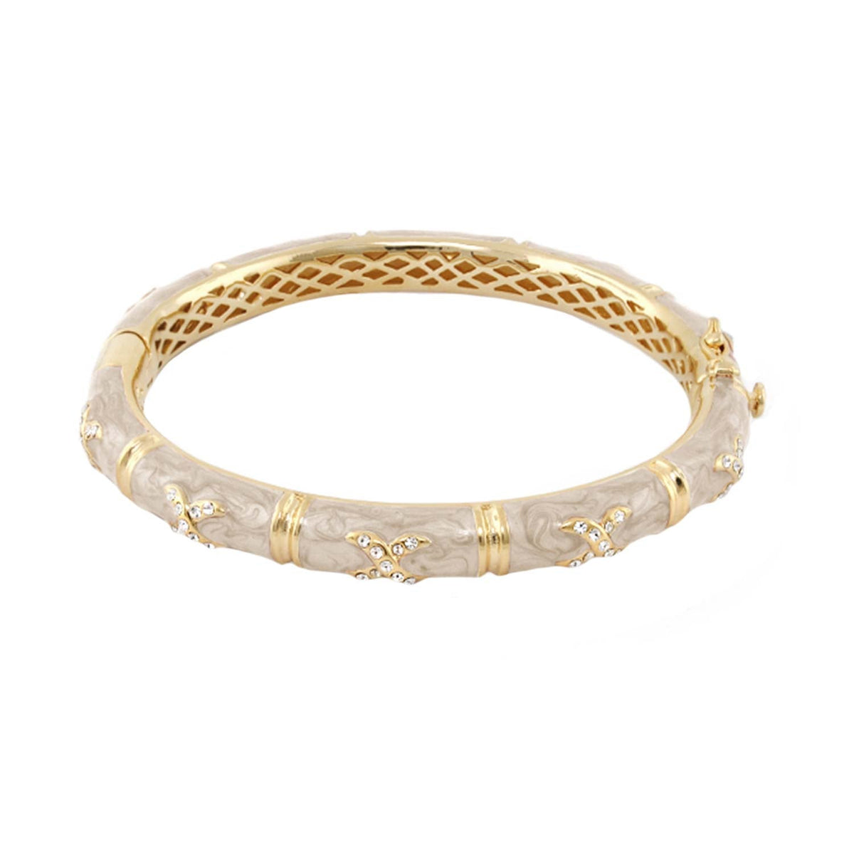 Elegant Hugs Bangle — Wide Pavé X