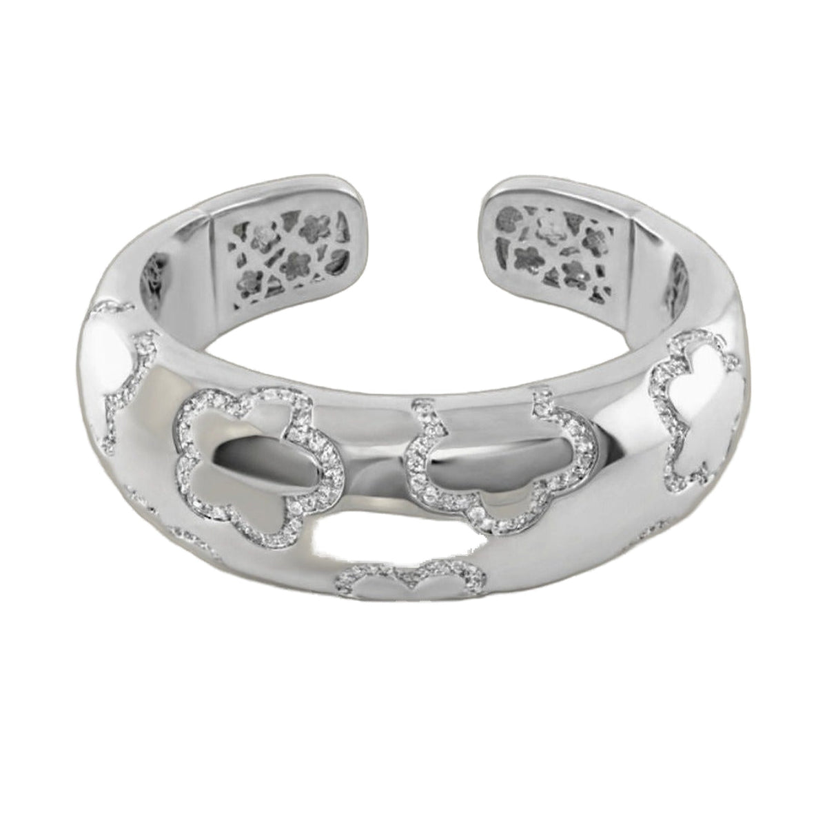 Shiny Daisy Bangle — Pavé Outline Cuff