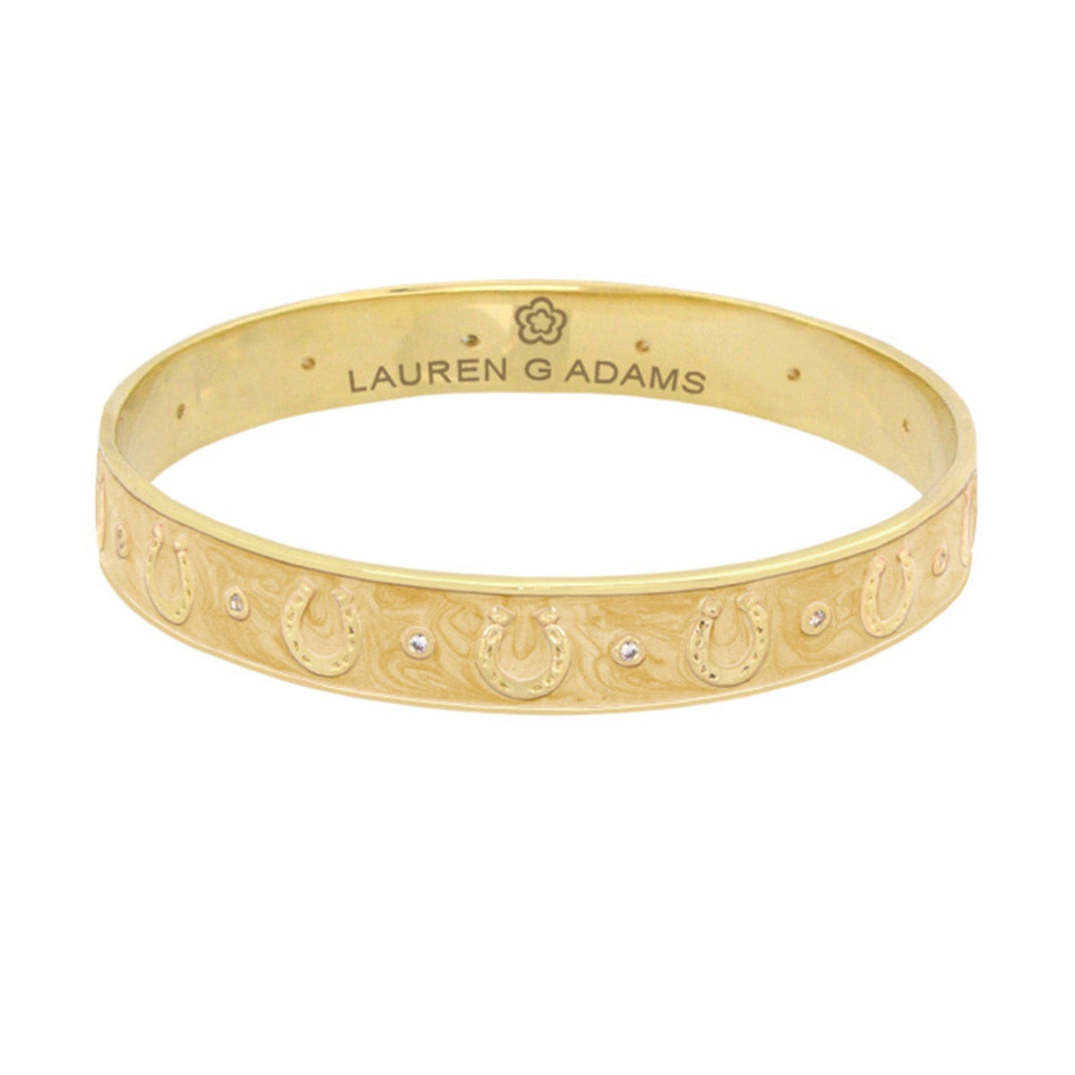Equestrian Horseshoe Bangle — Flat Band Row