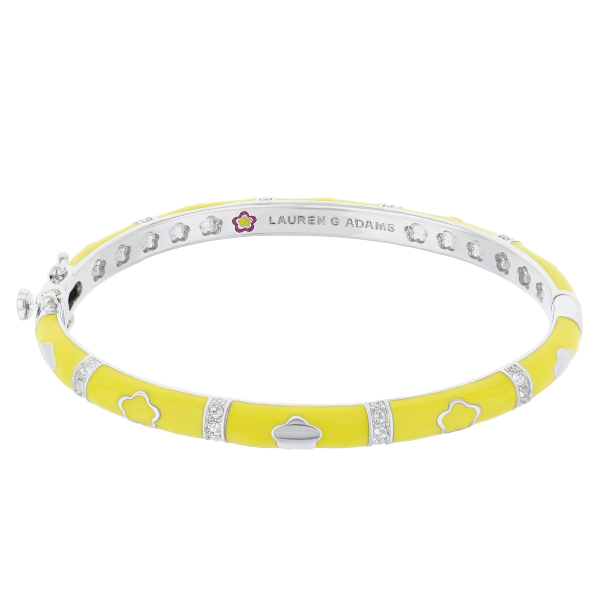 Daisy Love Bangle — Flower & Pavé Bar