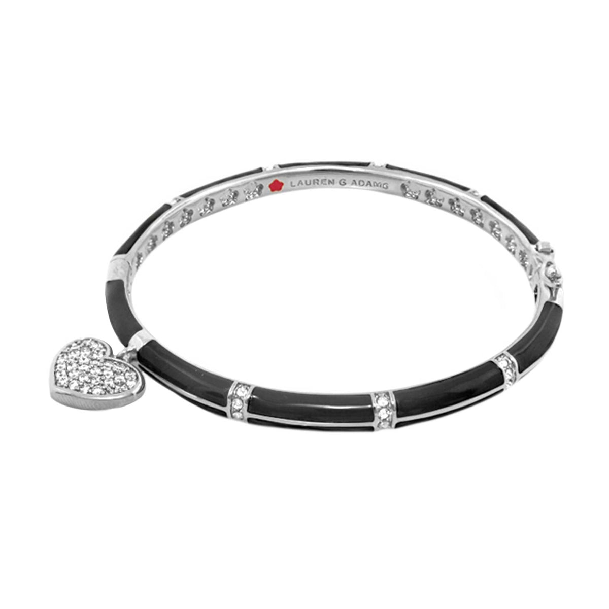 Charming 2 Pave Heart Bangle