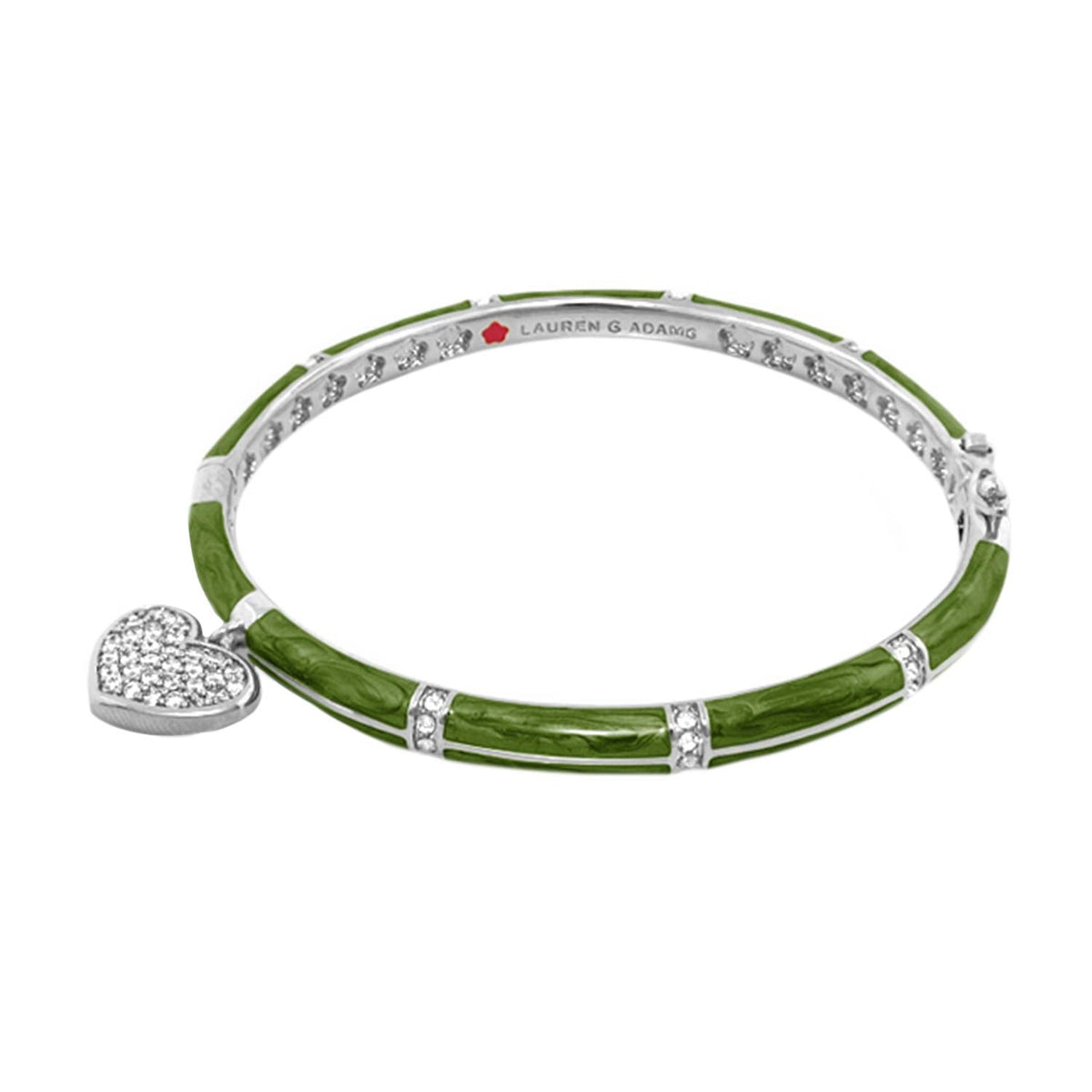 Charming 2 Pave Heart Bangle