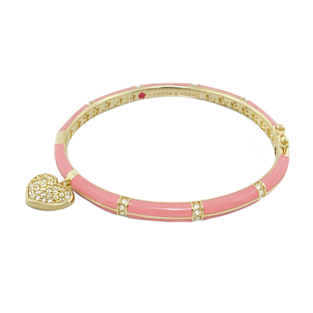 Charming 2 Pave Heart Bangle