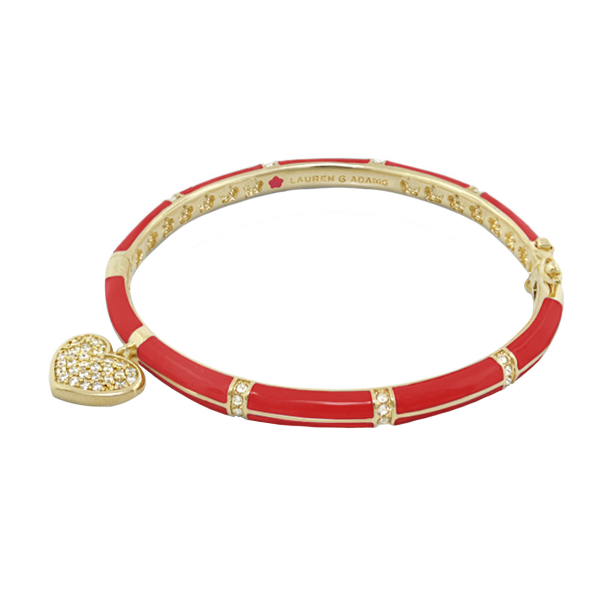 Charming 2 Pave Heart Bangle