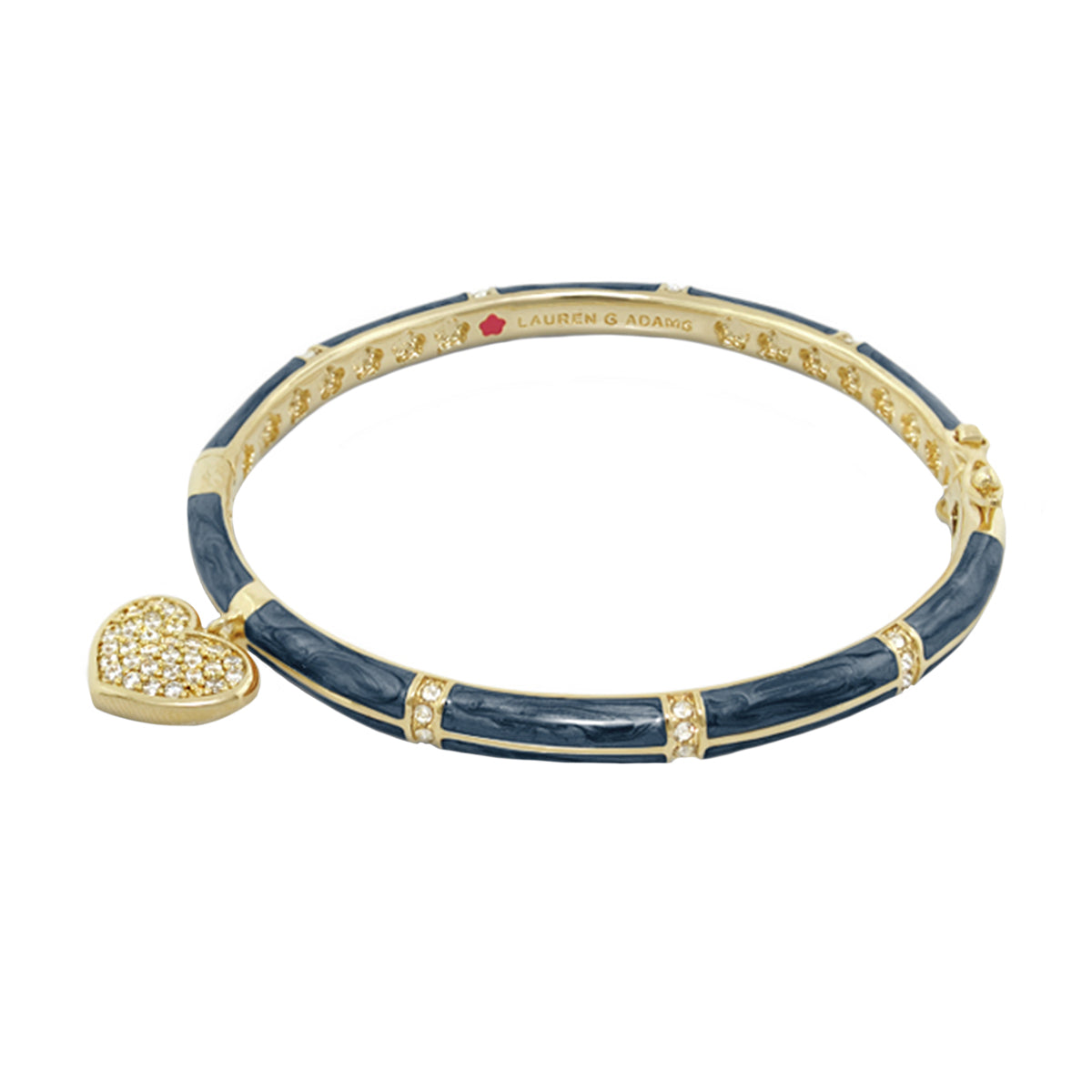 Charming 2 Pave Heart Bangle