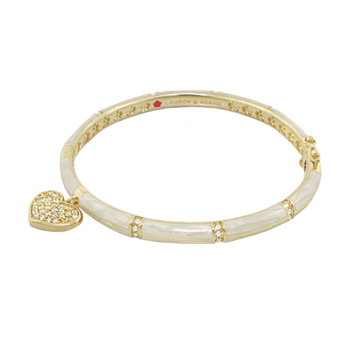 Charming 2 Pave Heart Bangle