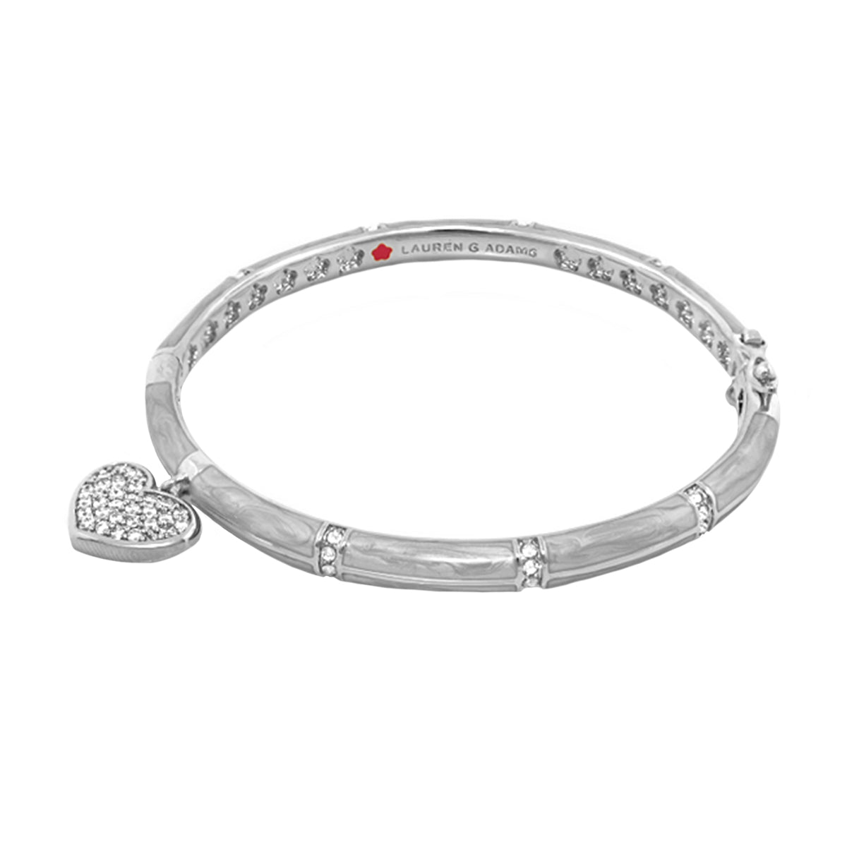 Charming 2 Pave Heart Bangle