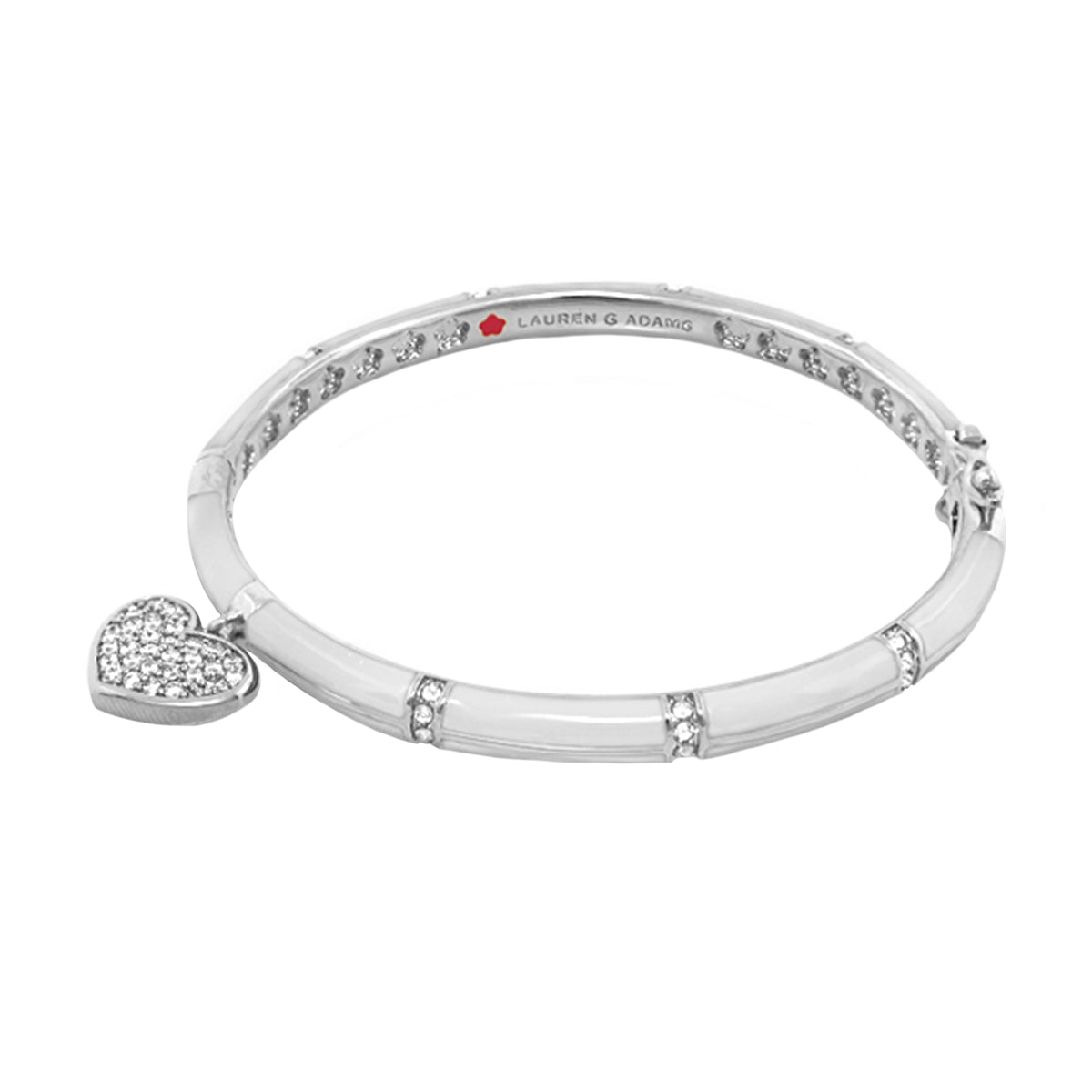 Charming 2 Pave Heart Bangle