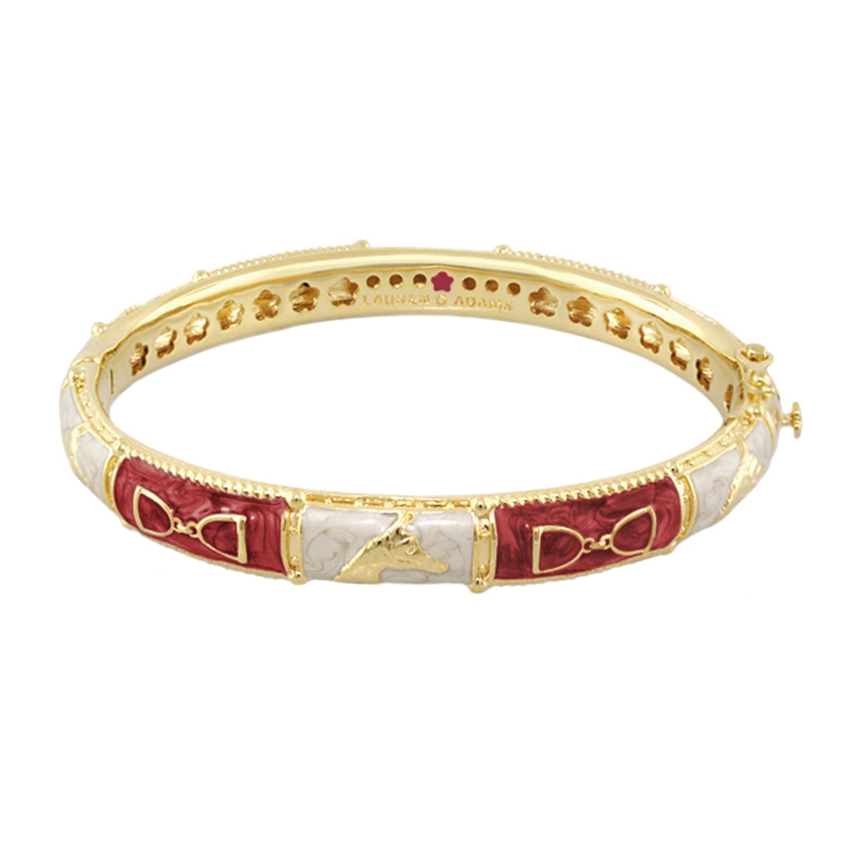 Equestrian Bangle — Coral Stirrup
