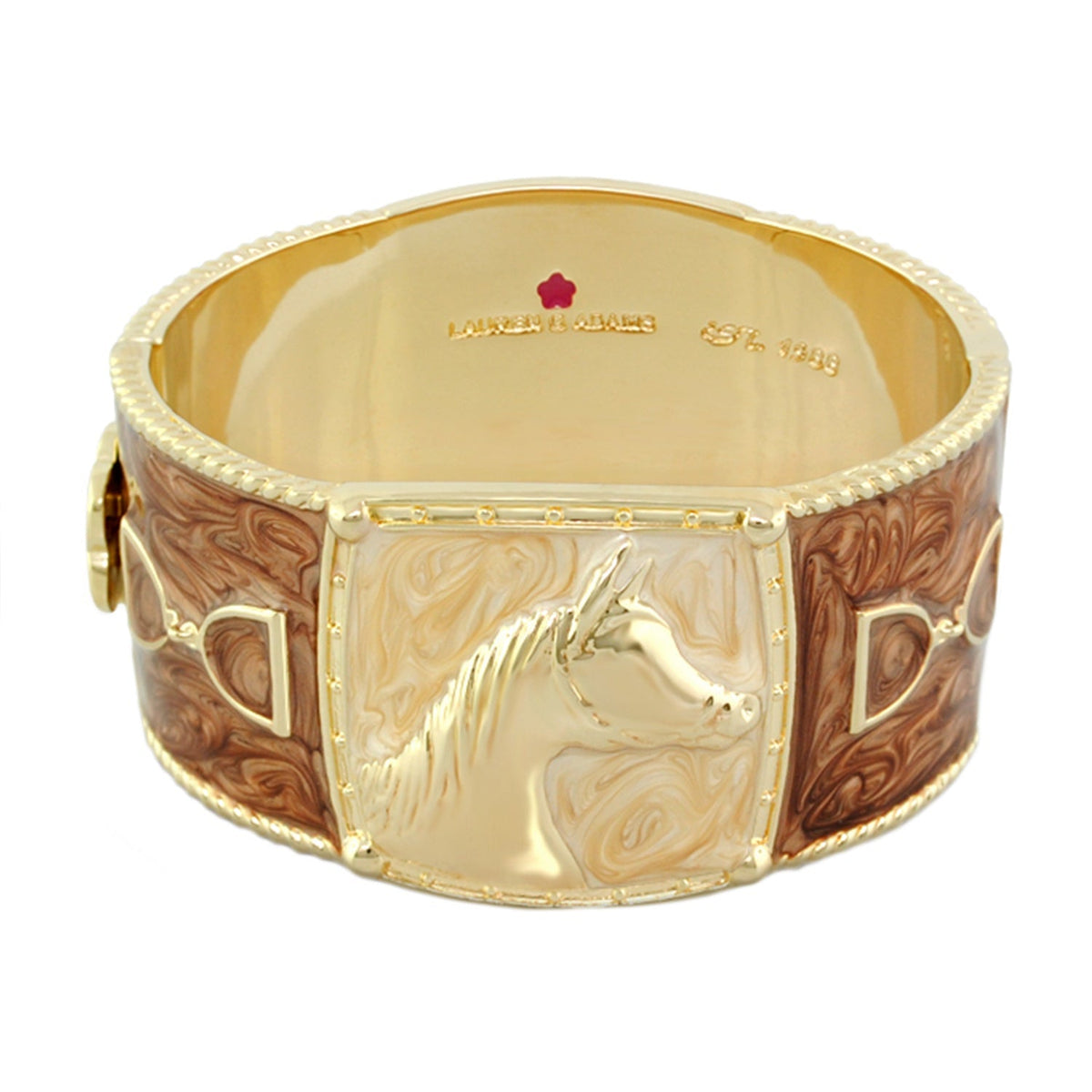 Equestrian Bangle — Coral Horse Head