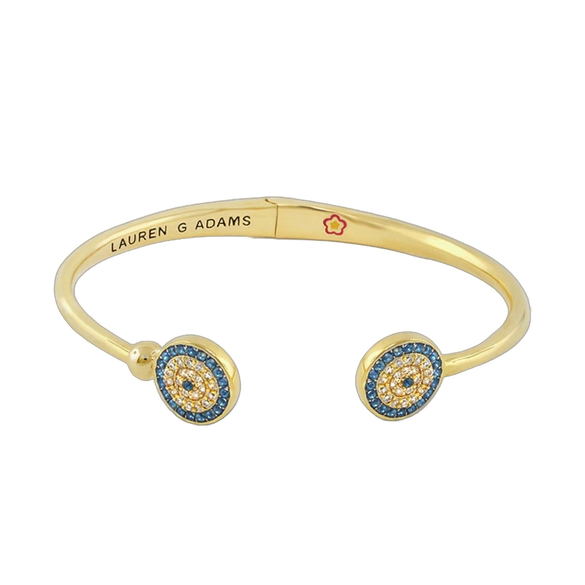 Open Arms Evil Eye Bangle — Duo Disc Cuff