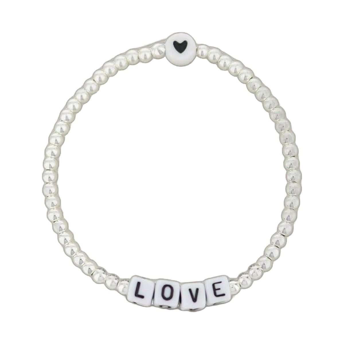 Lorelai Love Silver 3mm Beads Bracelet