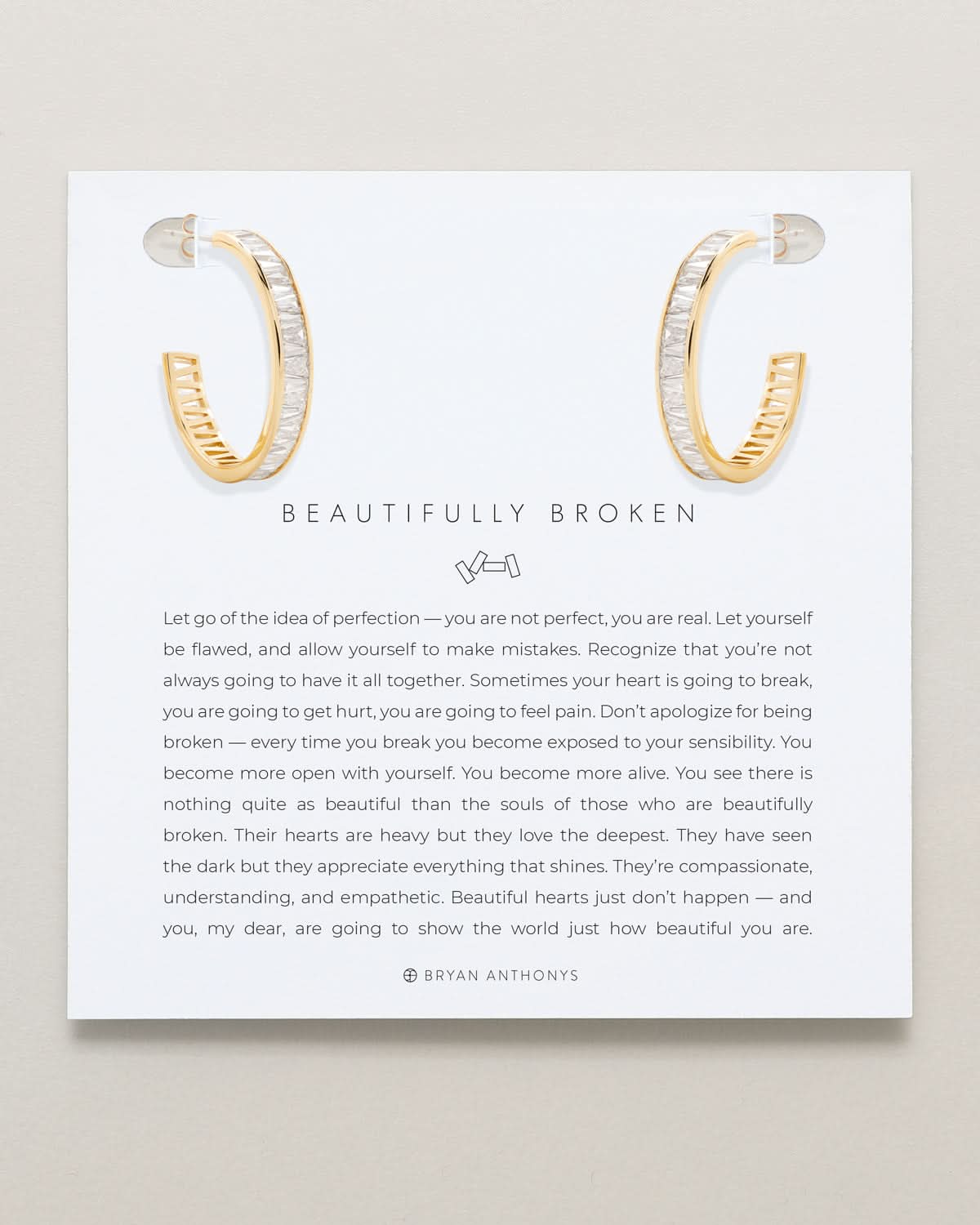 Beautifully Broken Baguette Midi Hoop Earrings