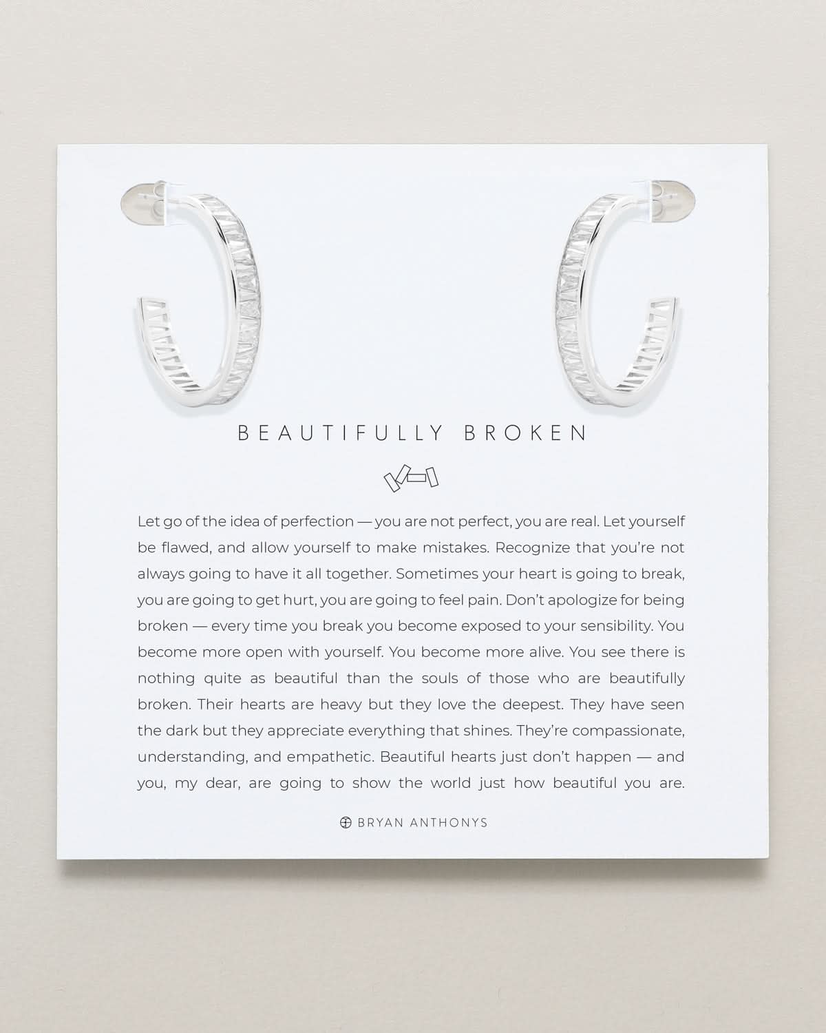 Beautifully Broken Baguette Midi Hoop Earrings