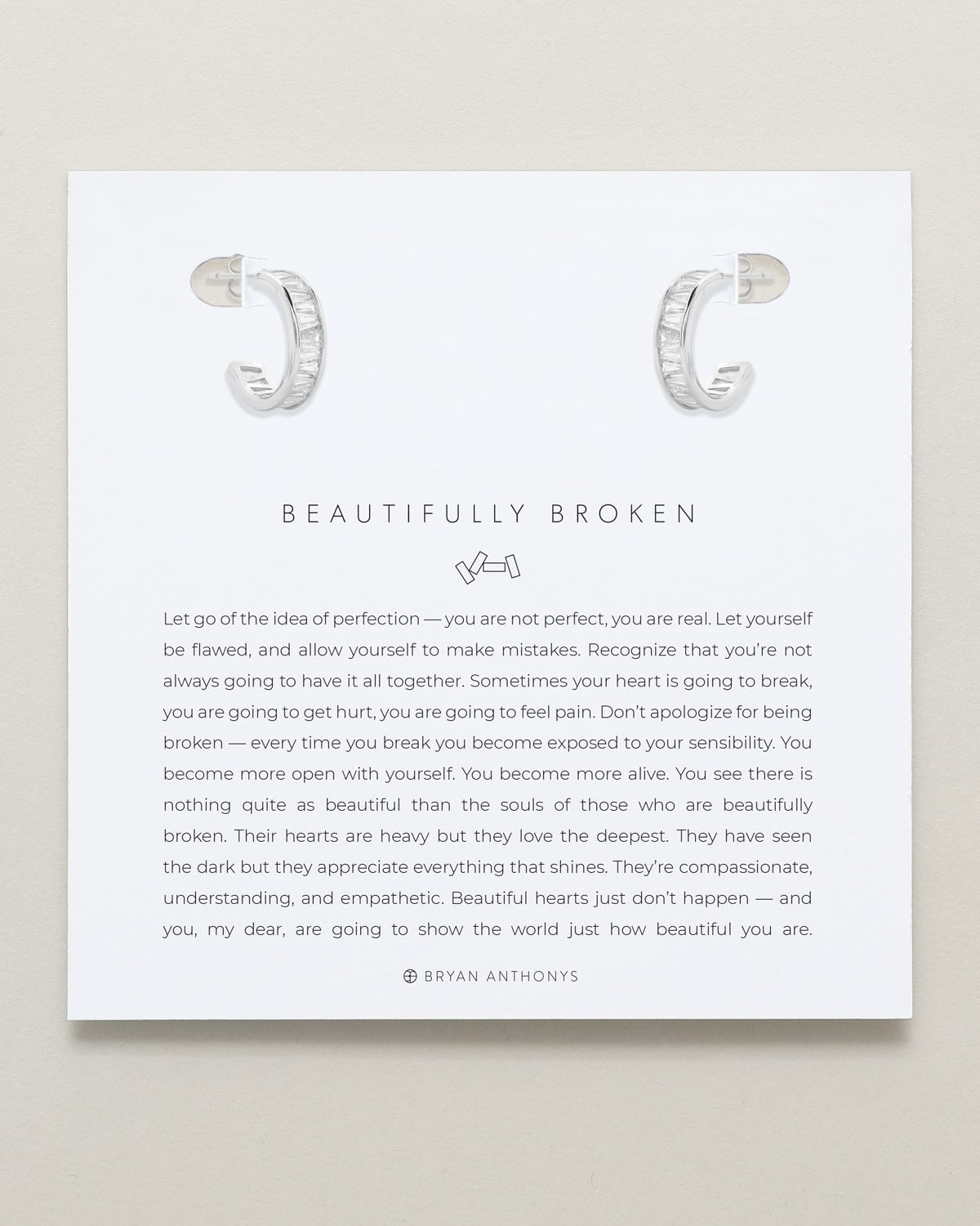 Beautifully Broken Baguette Mini Hoop Earrings