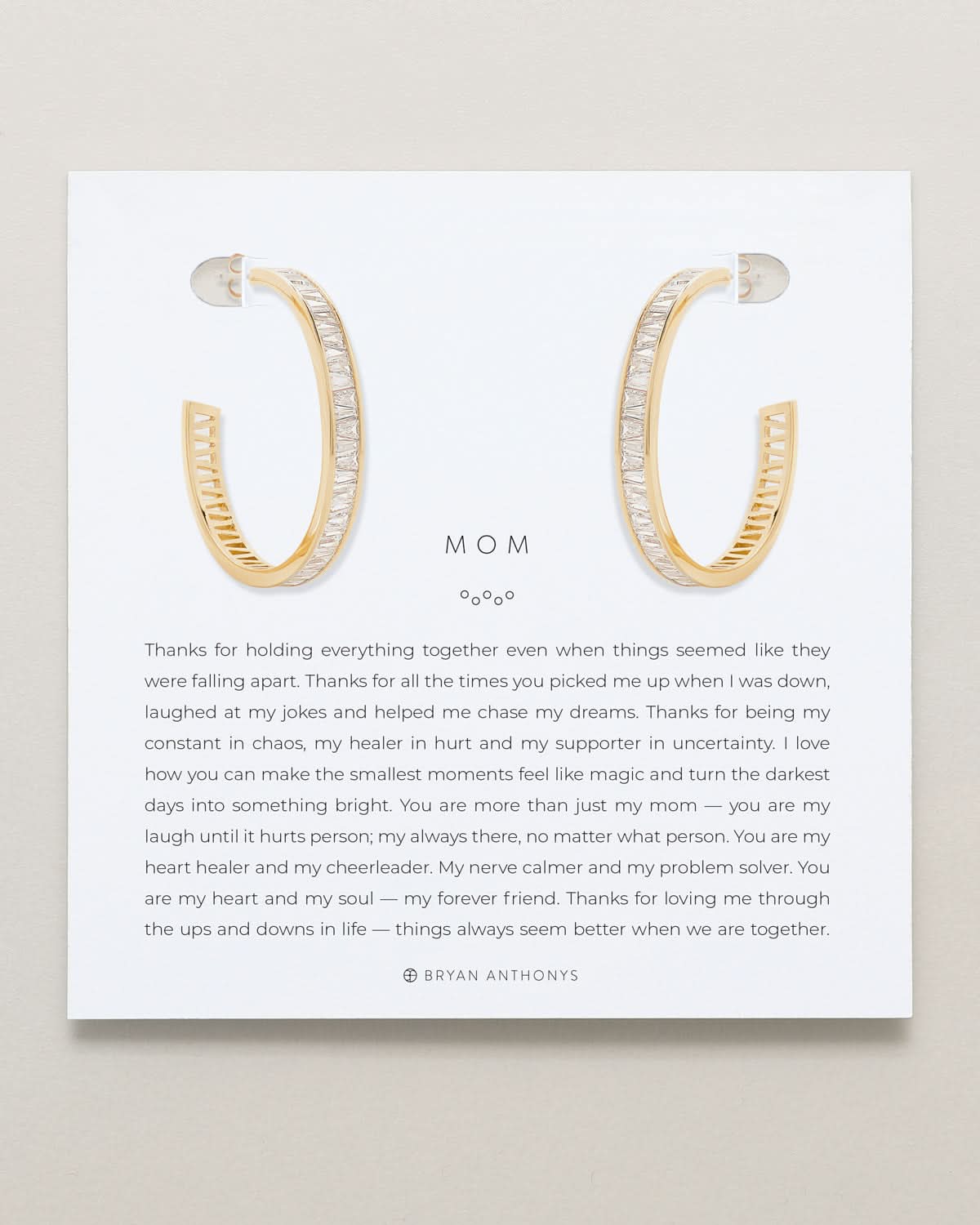 Mom Baguette Maxi Hoop Earrings