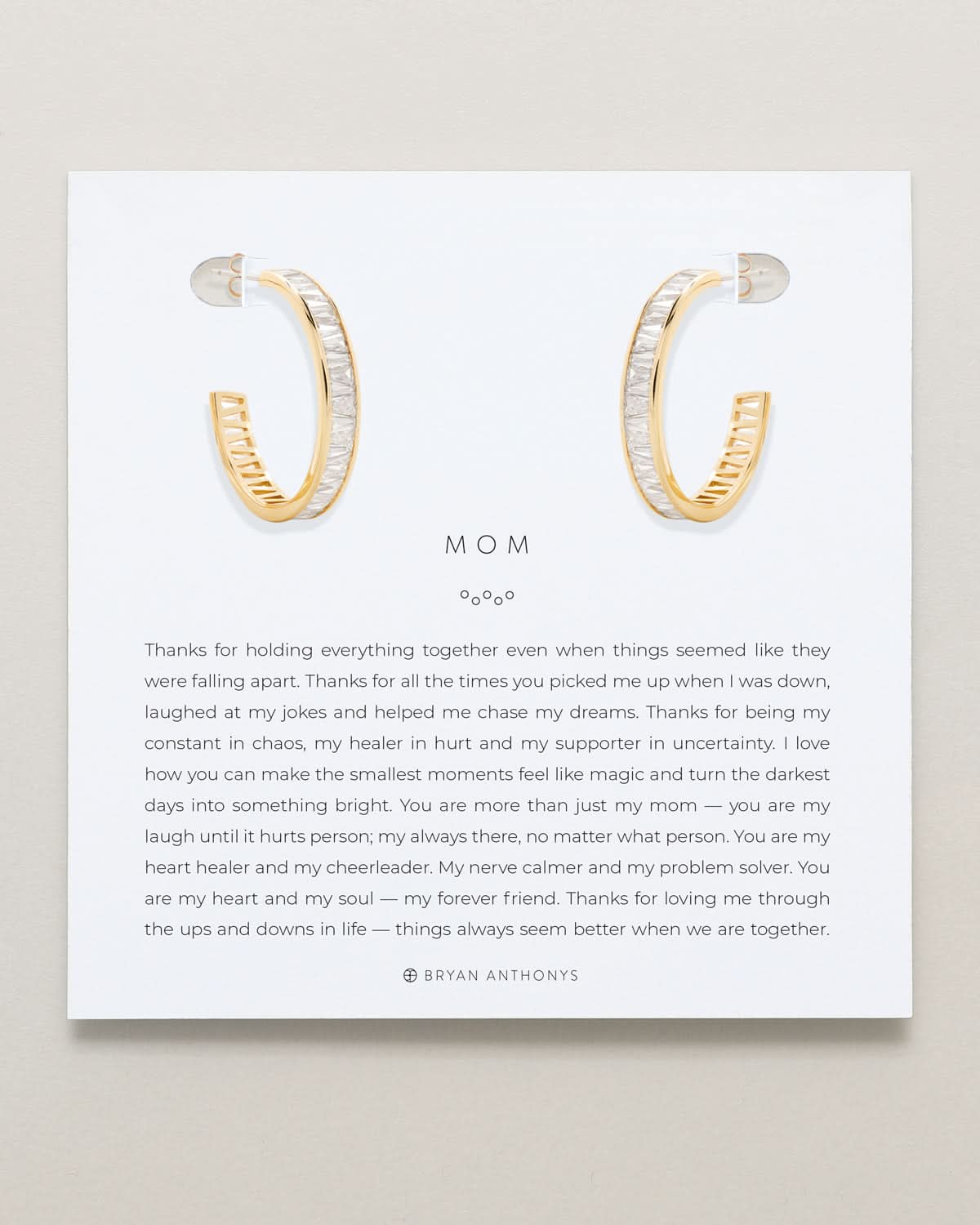 Mom Baguette Midi Hoop Earrings
