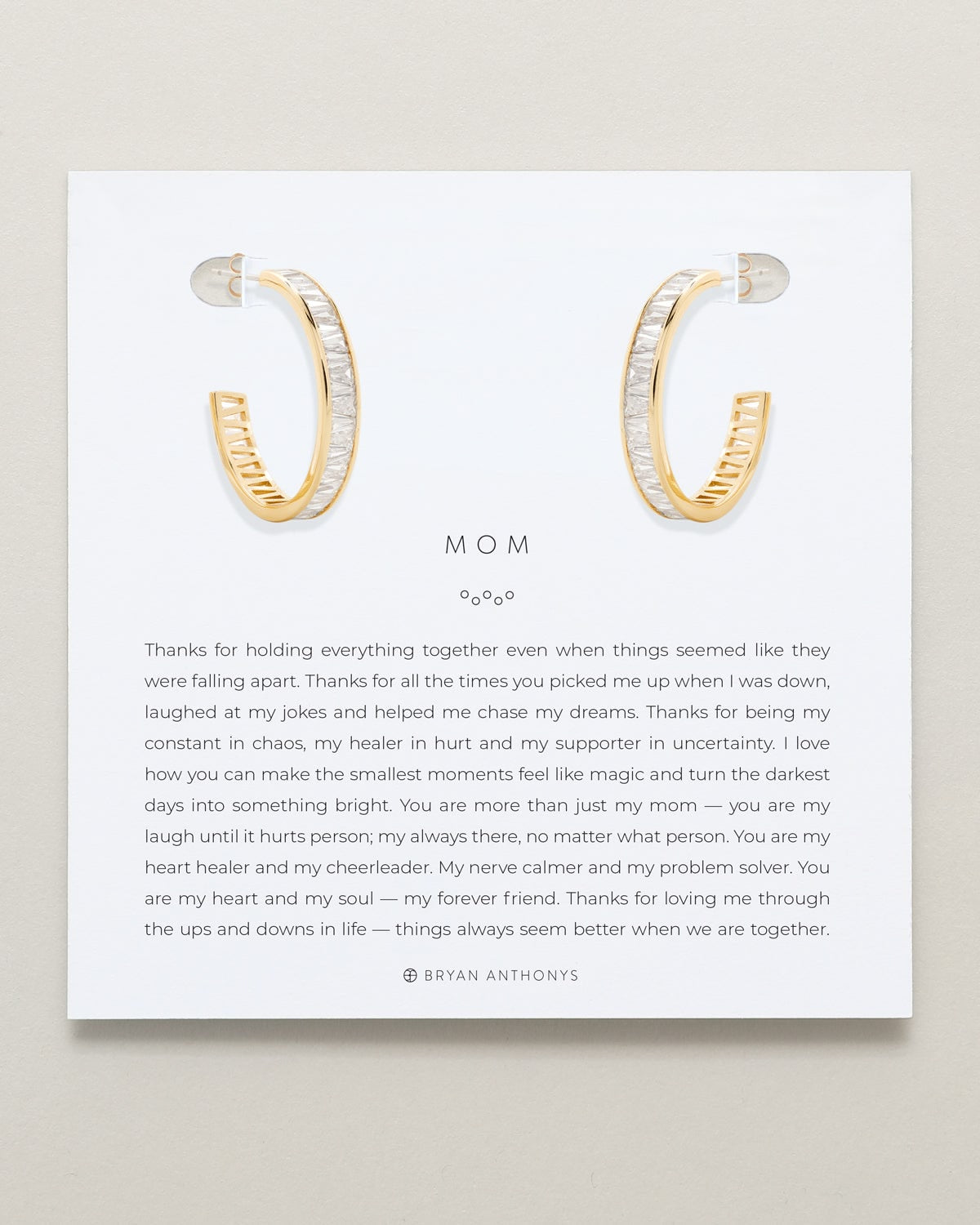 Mom Baguette Midi Hoop Earrings