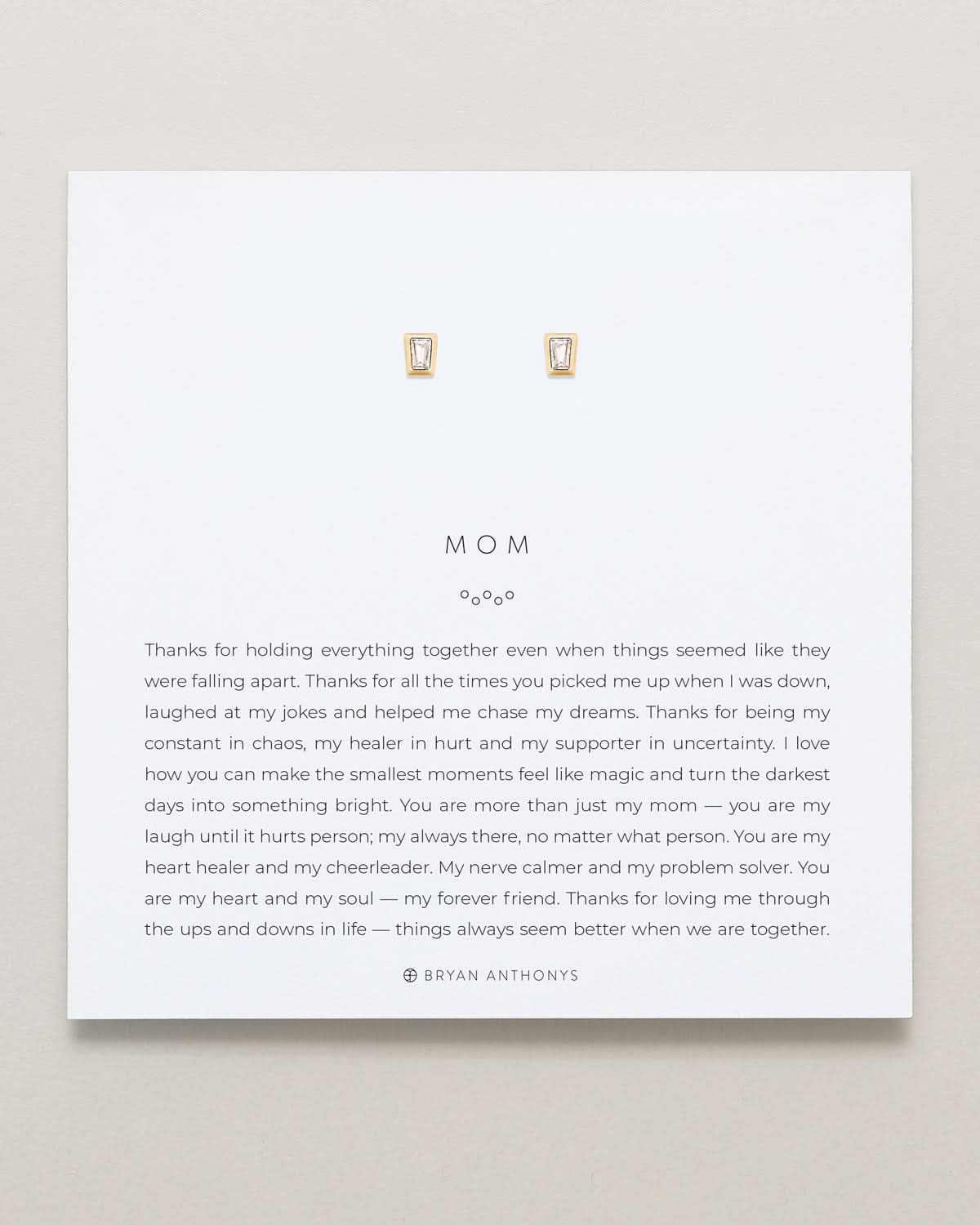 Mom Baguette Stud Earrings