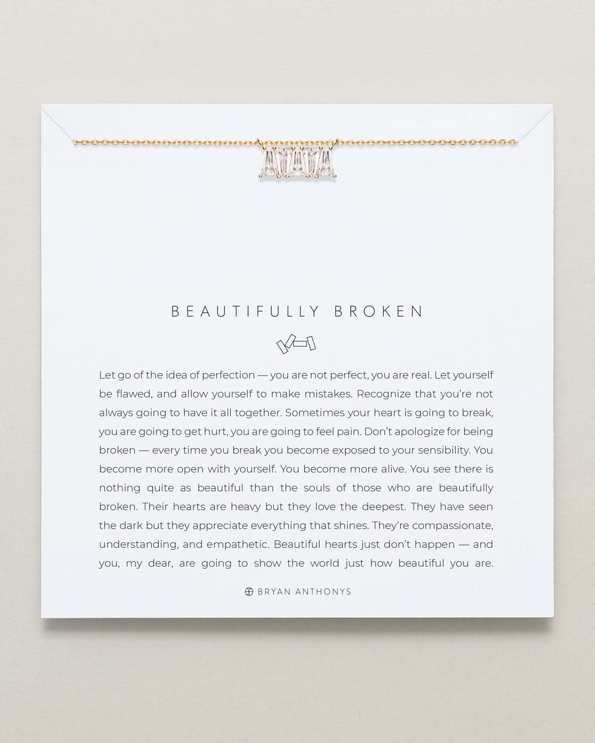 Beautifully Broken Baguette Dainty Necklace