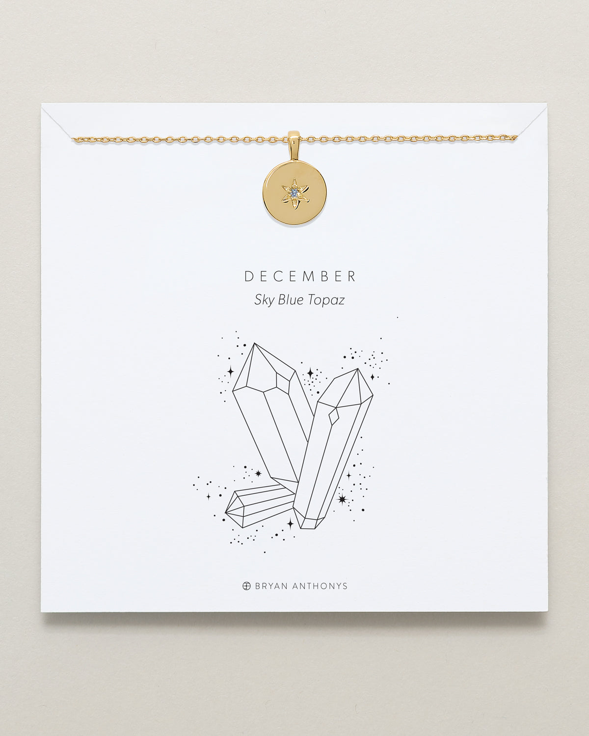 Birthstone Pendant Necklace — Sky Blue Topaz
