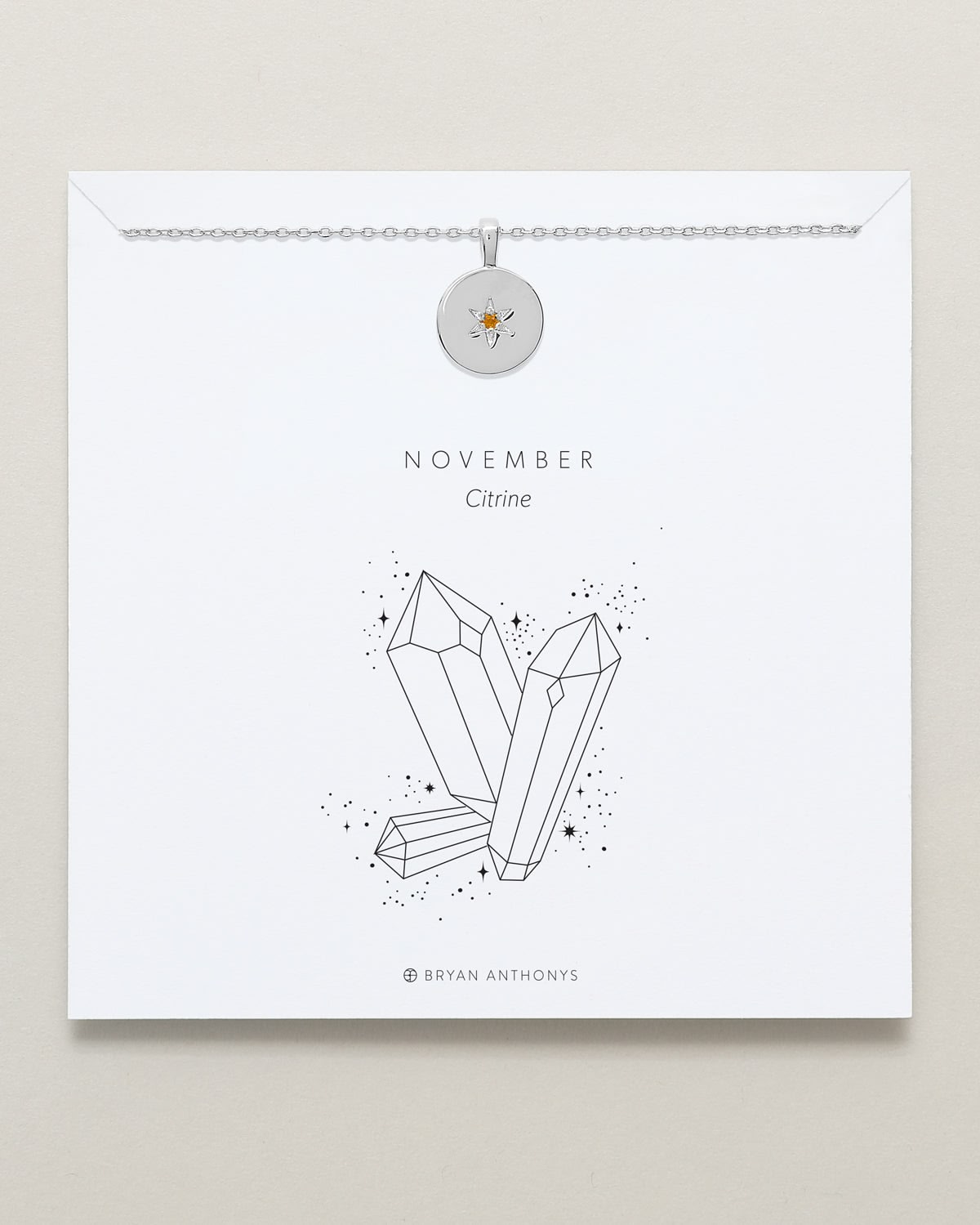 Birthstone Pendant Necklace — Citrine