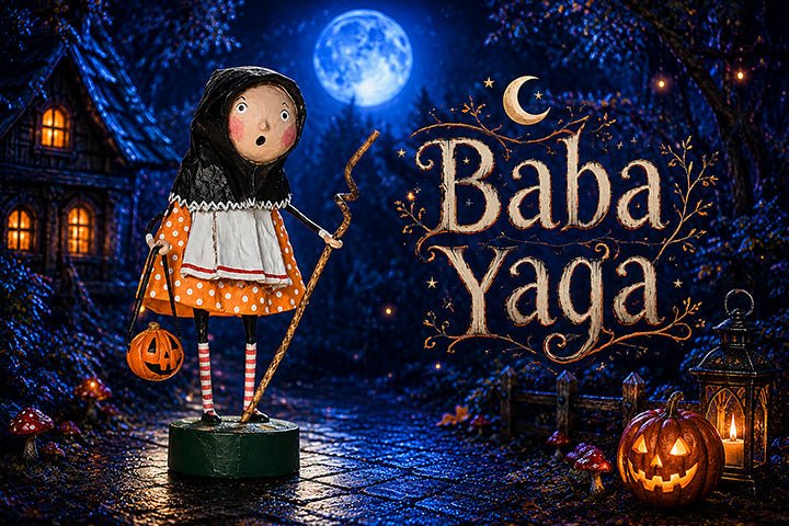 Baba Yaga Halloween Figurine by Lori Mitchell — 5.5-Inch Poly Resin Folk Art Collectible by Quirks! at Shirley Shoppe