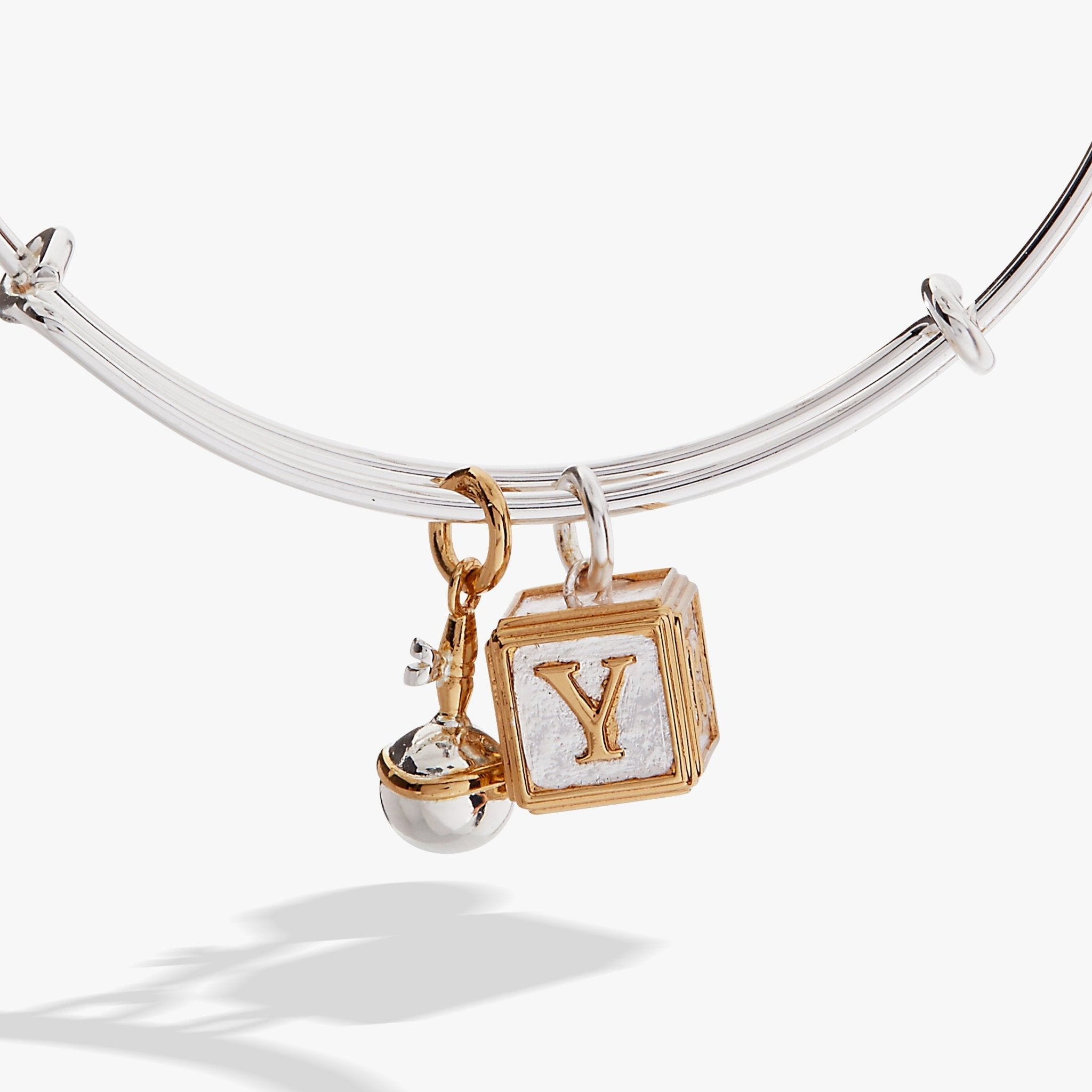 Baby Block and Rattle Bangle by ALEX AND ANI at Shirley Shoppe