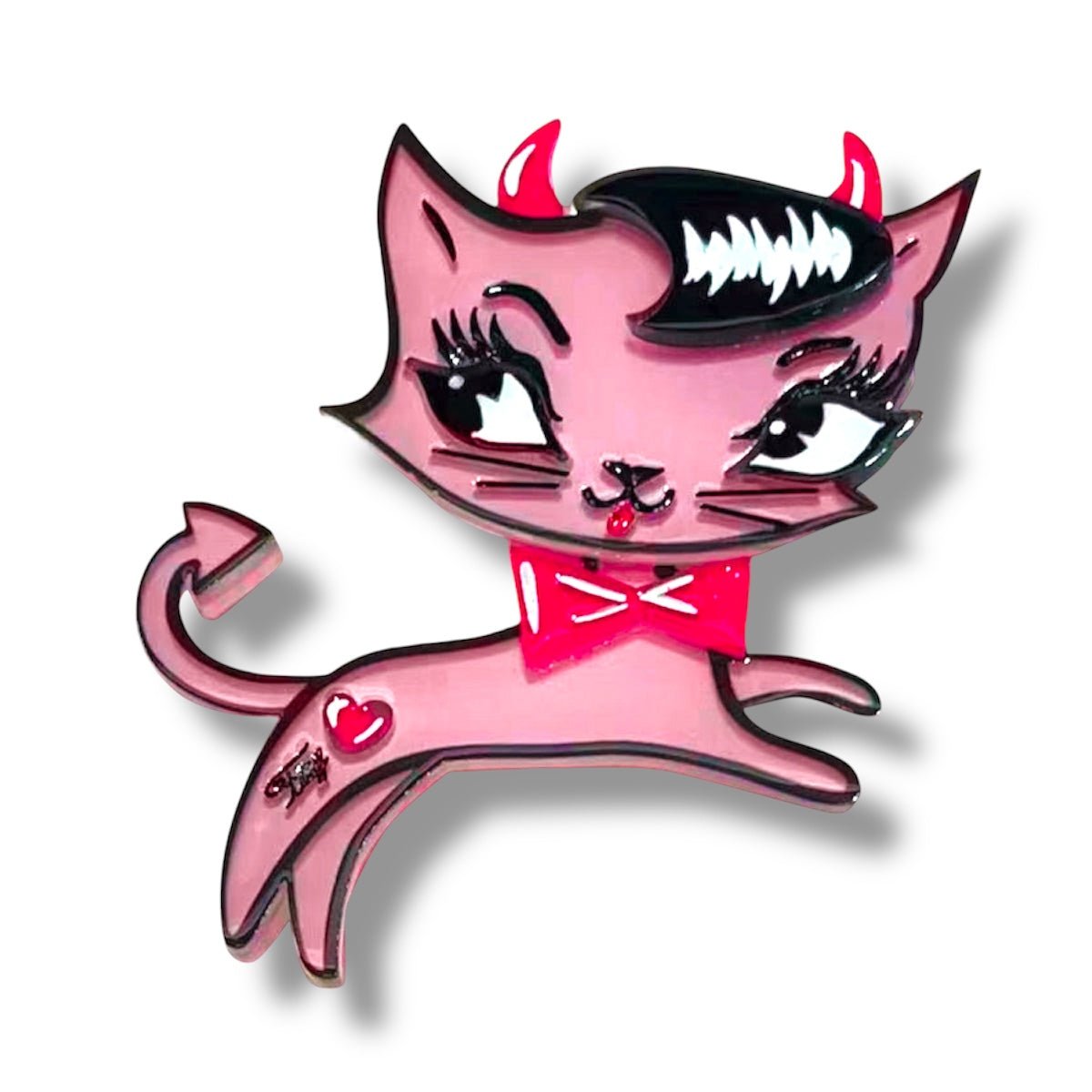 Bad Kitty Brooch by Miss Fluff x Lipstick & Chrome by Quirks! at Shirley Shoppe