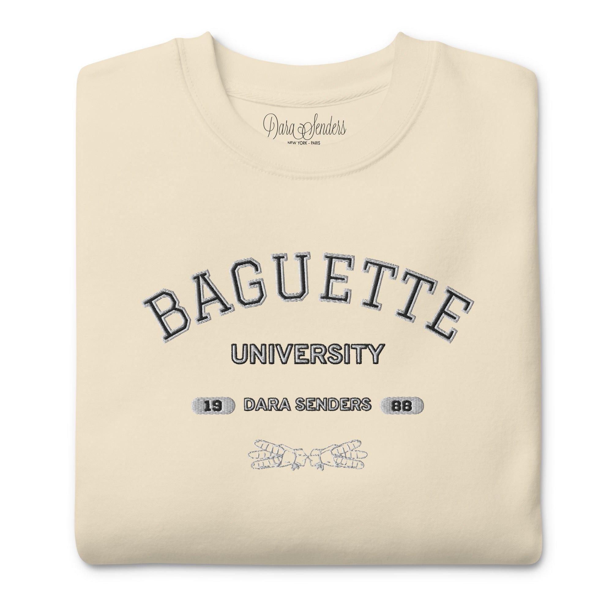 BAGUETTE UNIVERSITY SWEATSHIRT by DARA SENDERS at Shirley Shoppe