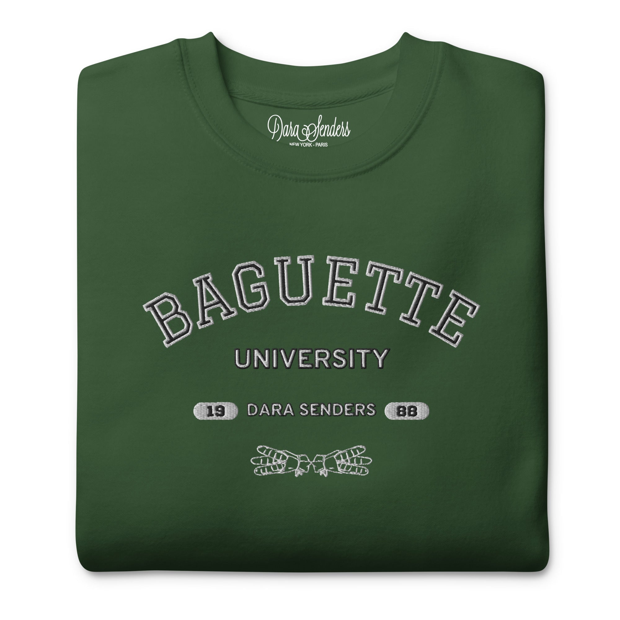 BAGUETTE UNIVERSITY SWEATSHIRT by DARA SENDERS at Shirley Shoppe