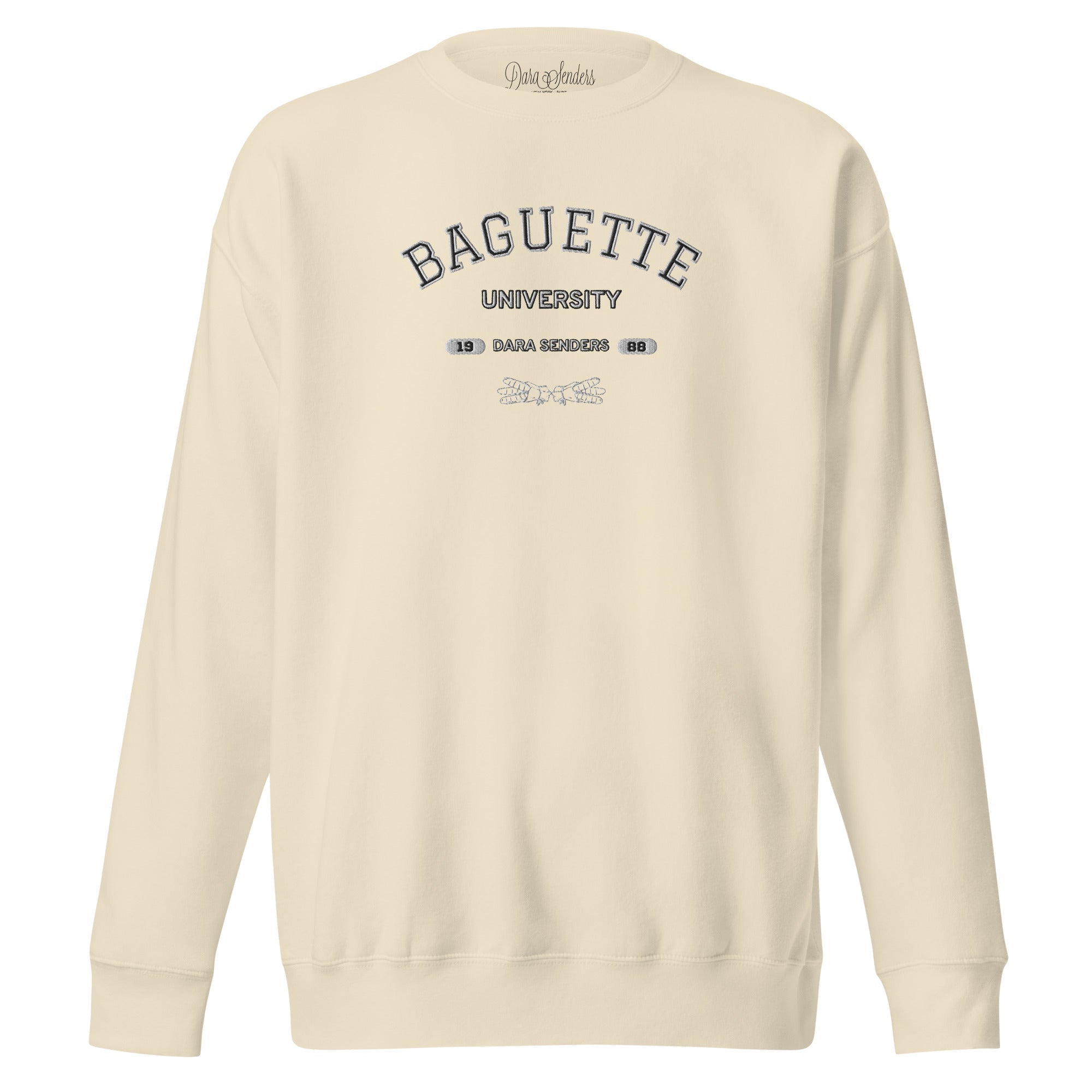 BAGUETTE UNIVERSITY SWEATSHIRT by DARA SENDERS at Shirley Shoppe